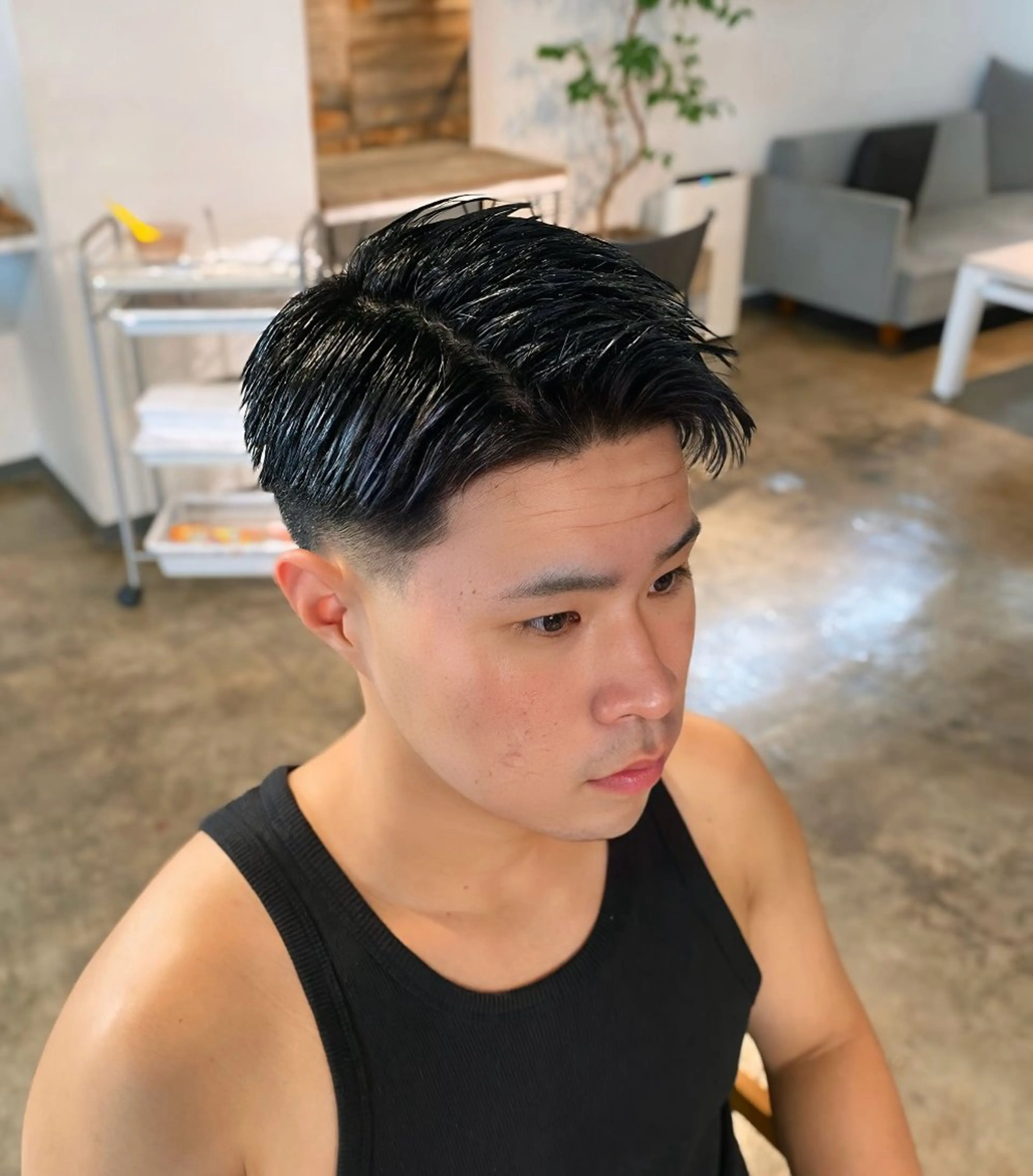 ショート メンズ フェードカット スキンフェード メンズパーマ 特化/中川拓也のヘアスタイル