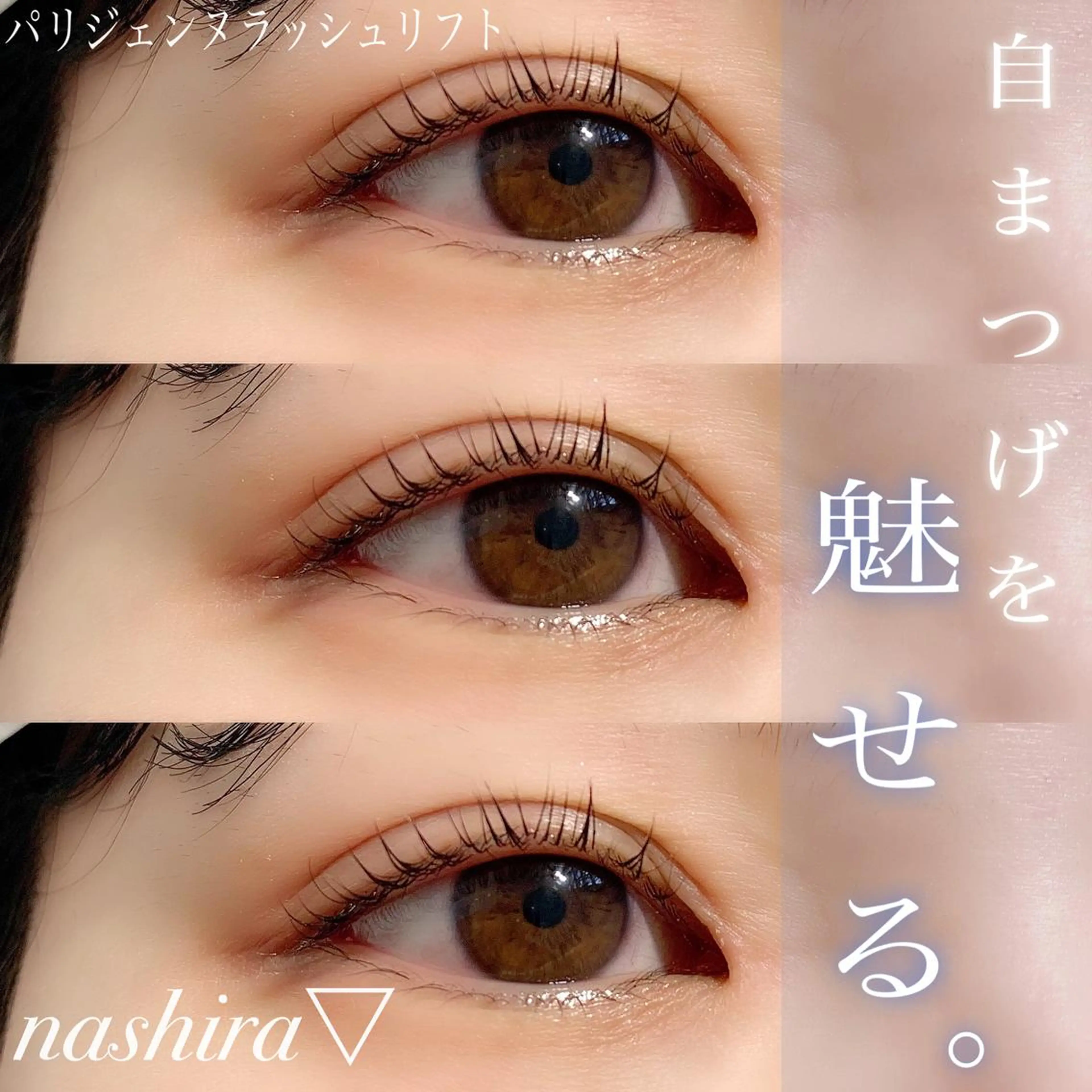 マツエク・マツパ パリジェンヌラッシュリフト 一重×まつ毛パーマ マツパ nashira -ナシラ- 恵比寿のマツエク・マツパデザイン