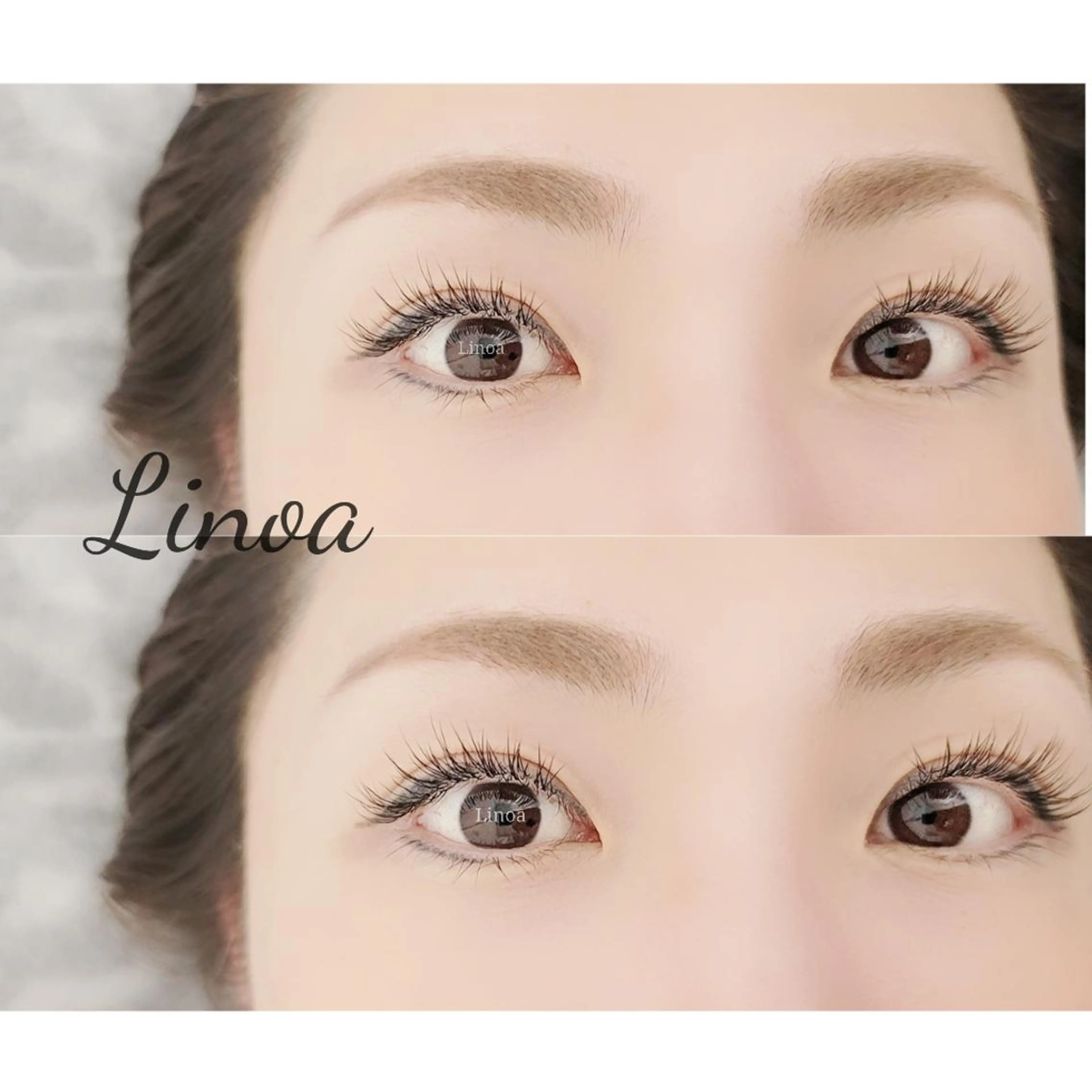 フラットラッシュ(本数上限140本)＋¥1000でアップワードラッシュに変更可能◎束感風のデザインもできます♪の写真