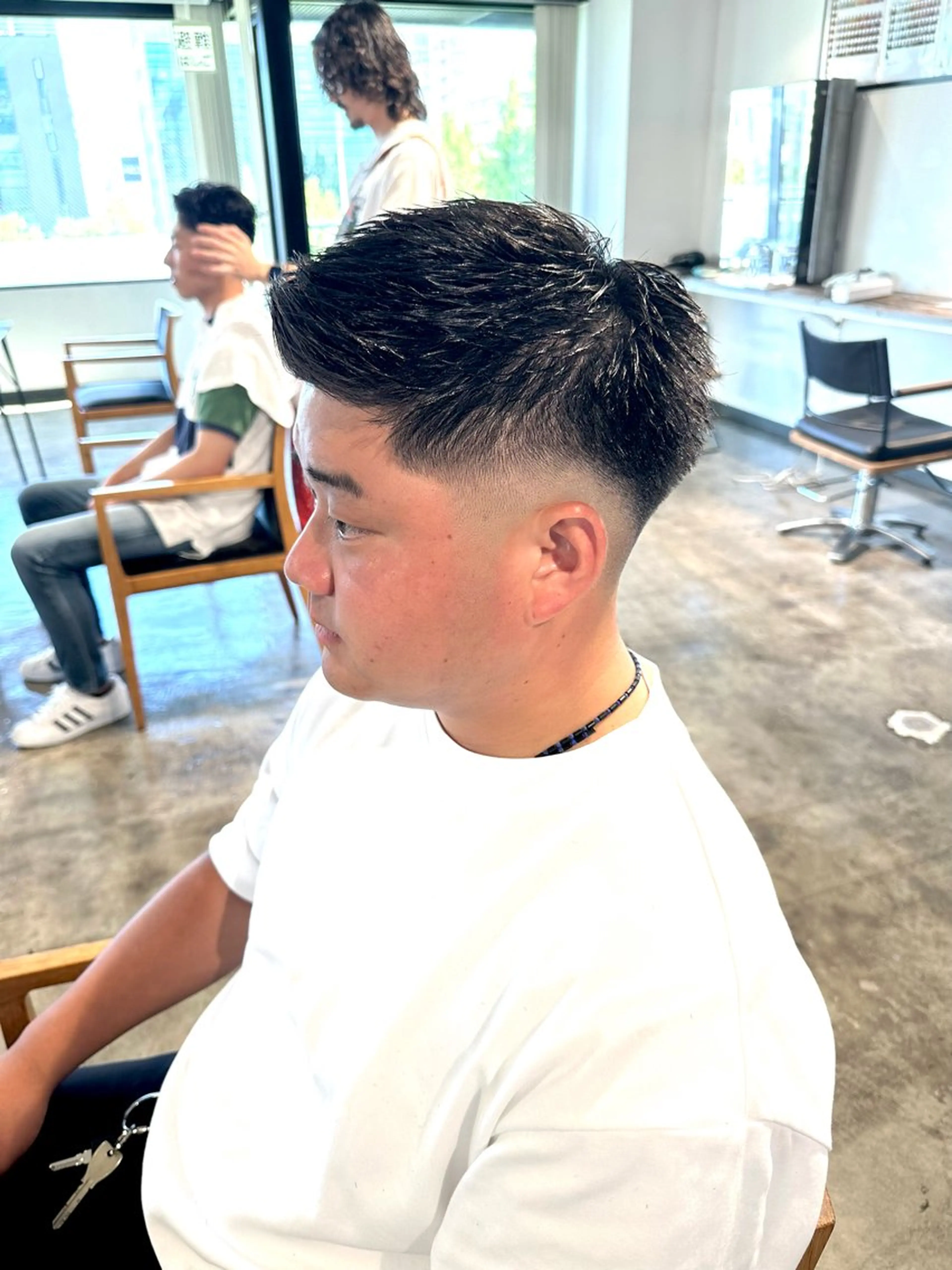 メンズ ビジネス フェードカット マッシュ メンズパーマ スキンフェード カット 骨格補正施術/メンズ 専門美容師/YUYAのヘアスタイル