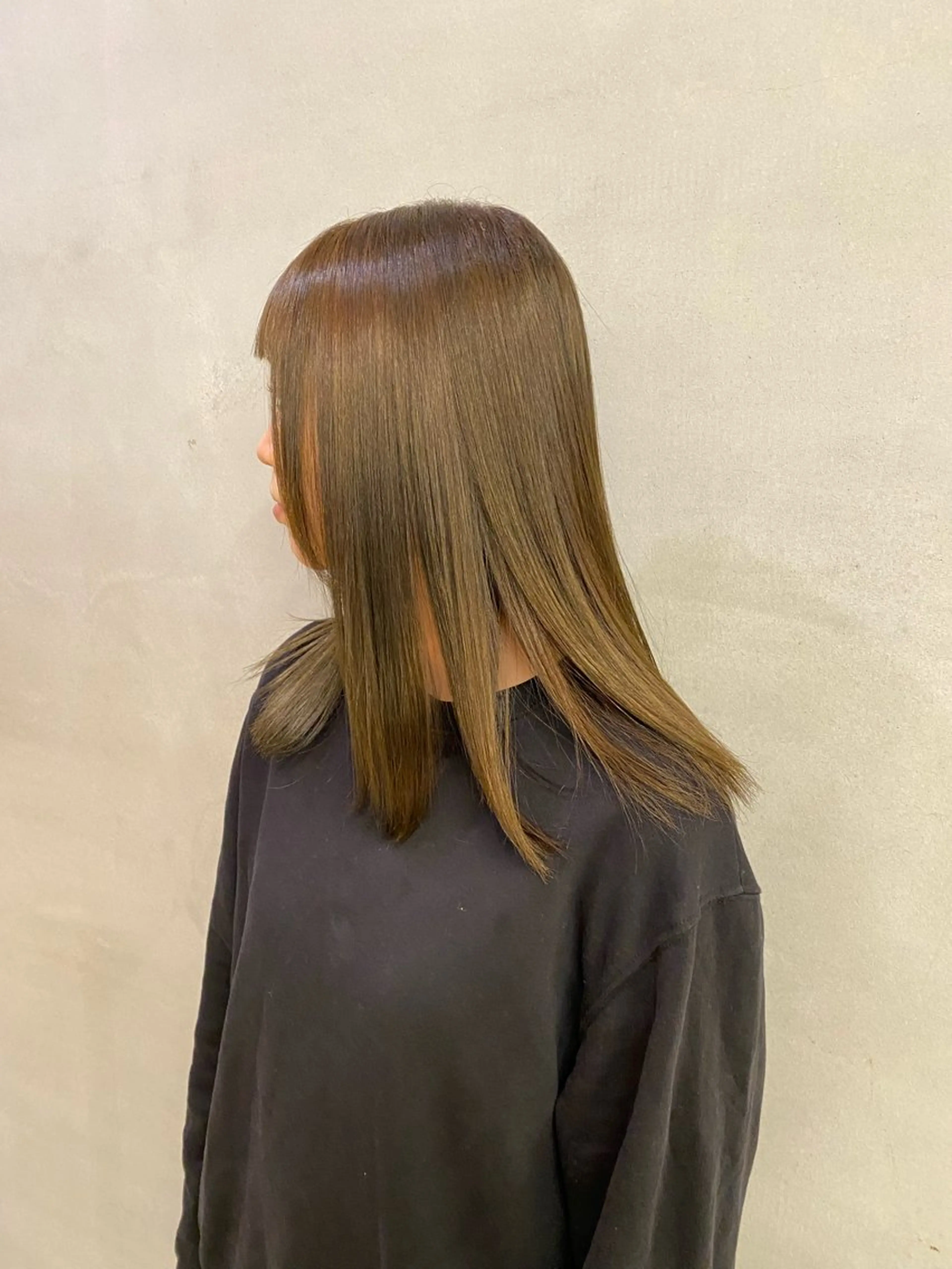 セミロング カラー ベージュカラー オリーブベージュ ♡ハッシュカット/ レイヤー/yucoのヘアスタイル