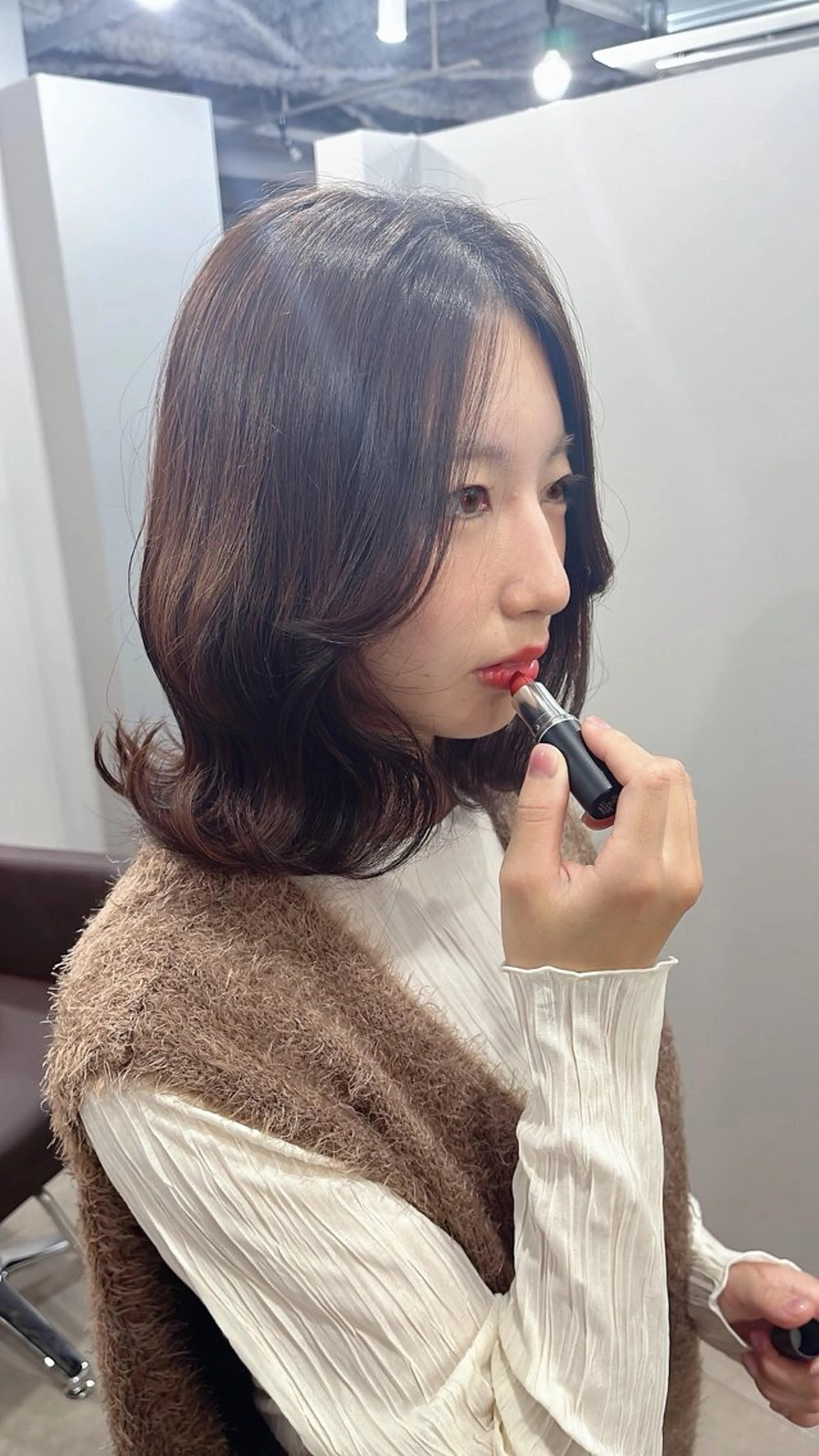 ミディアム 韓国風ヘア レイヤーカット 福原 悠介のヘアスタイル