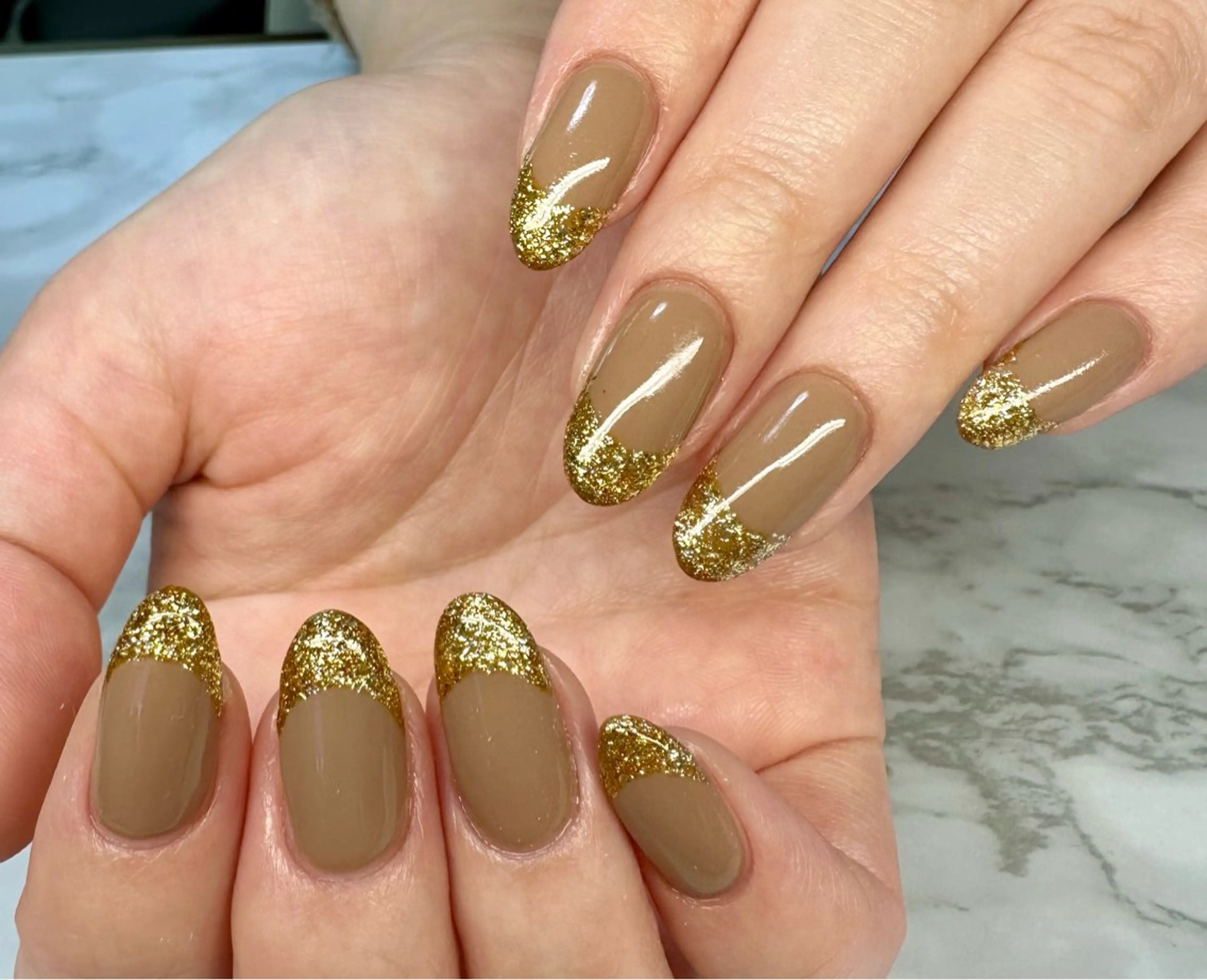 ネイル アートネイル フレンチネイル ラメ(グリッター) ワンカラーネイル バレンタイン M.N_ nailのネイルデザイン