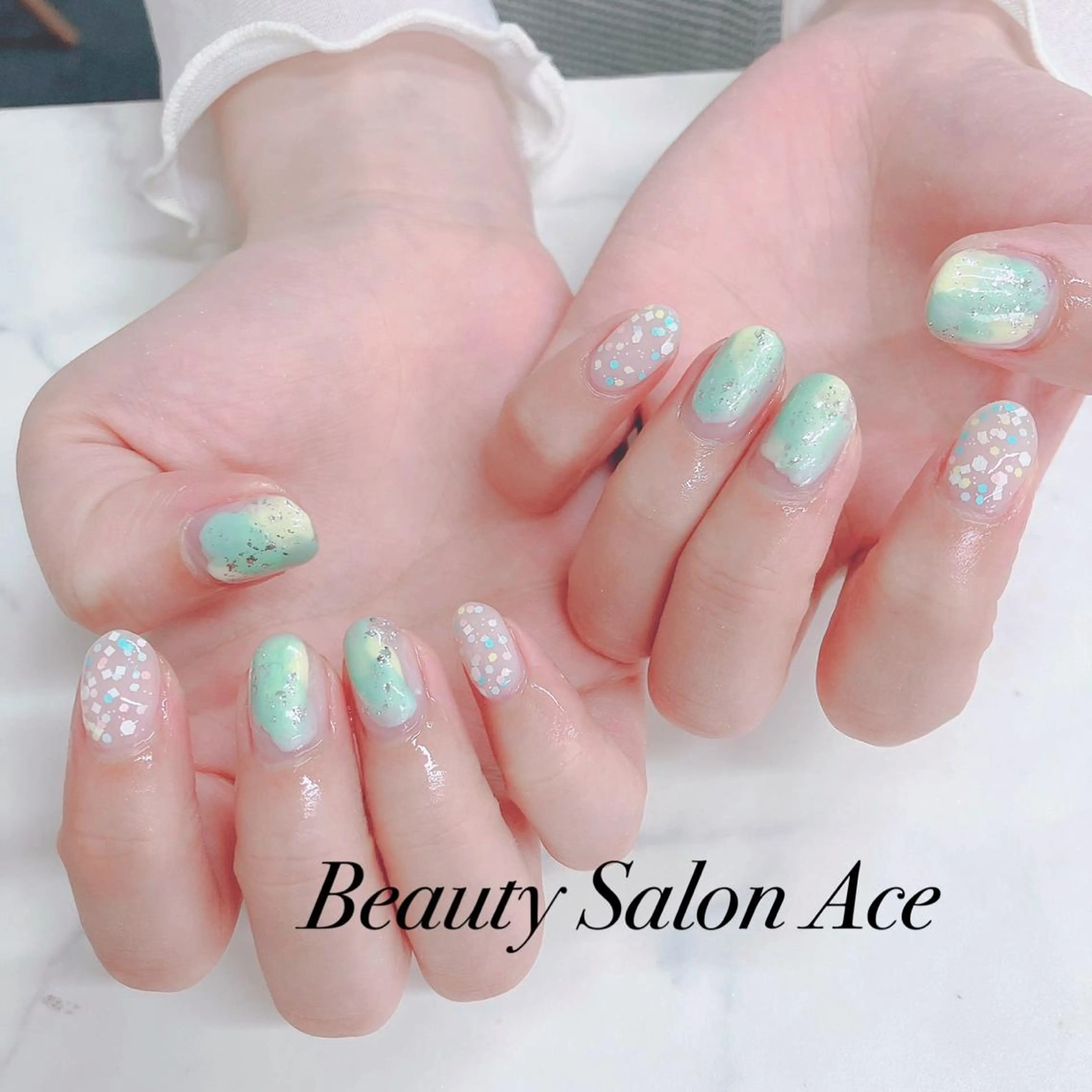 ネイル メンズネイル 春ネイル ハンドネイル ハンドケア Beauty Salon Ace（ネイルサロン　エース）所属・池袋フィルイン Ace♡長さだしのネイルデザイン
