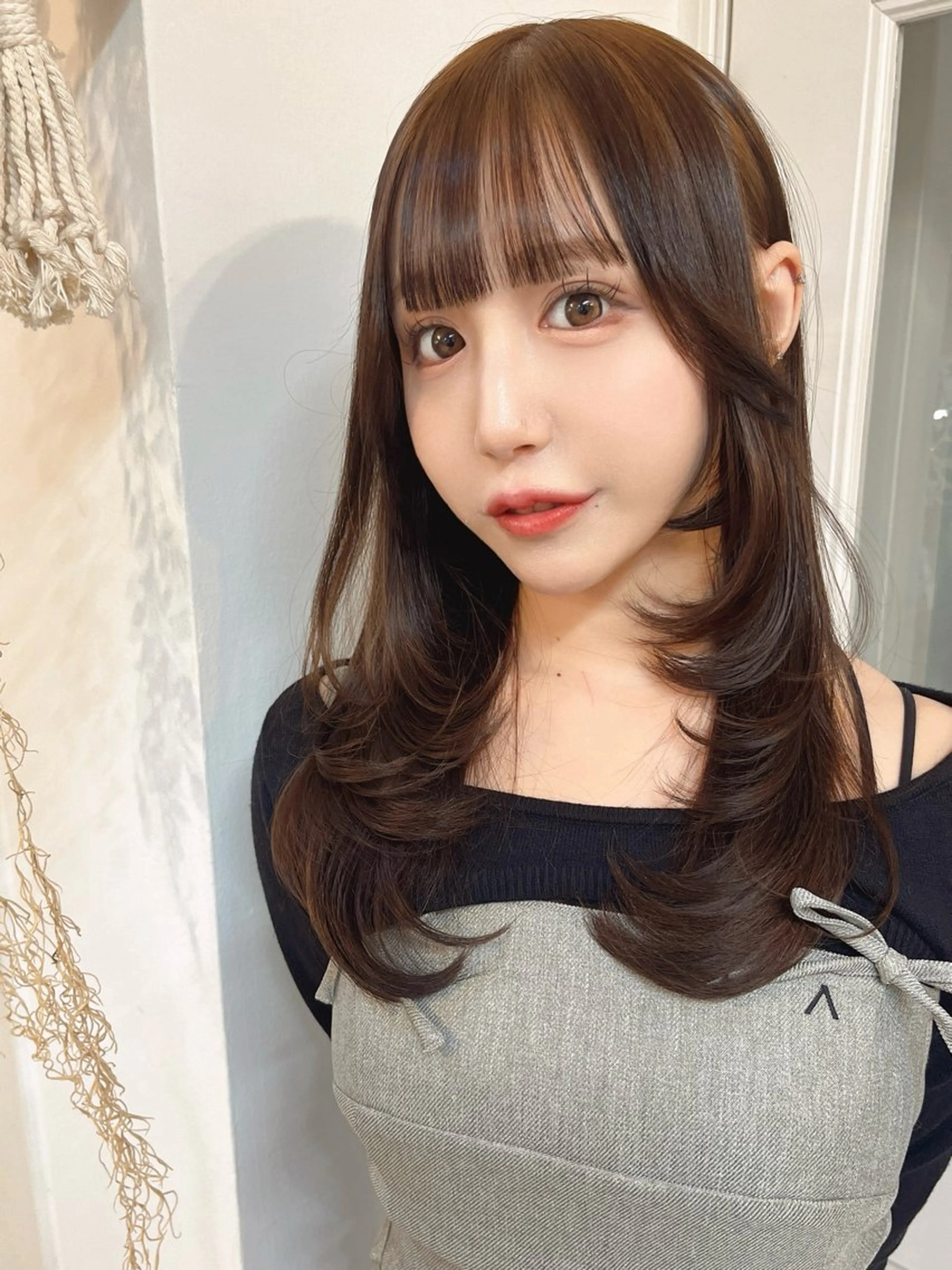 ロング 前髪&顔周りカット/ 韓国レイヤー/シバタのヘアスタイル