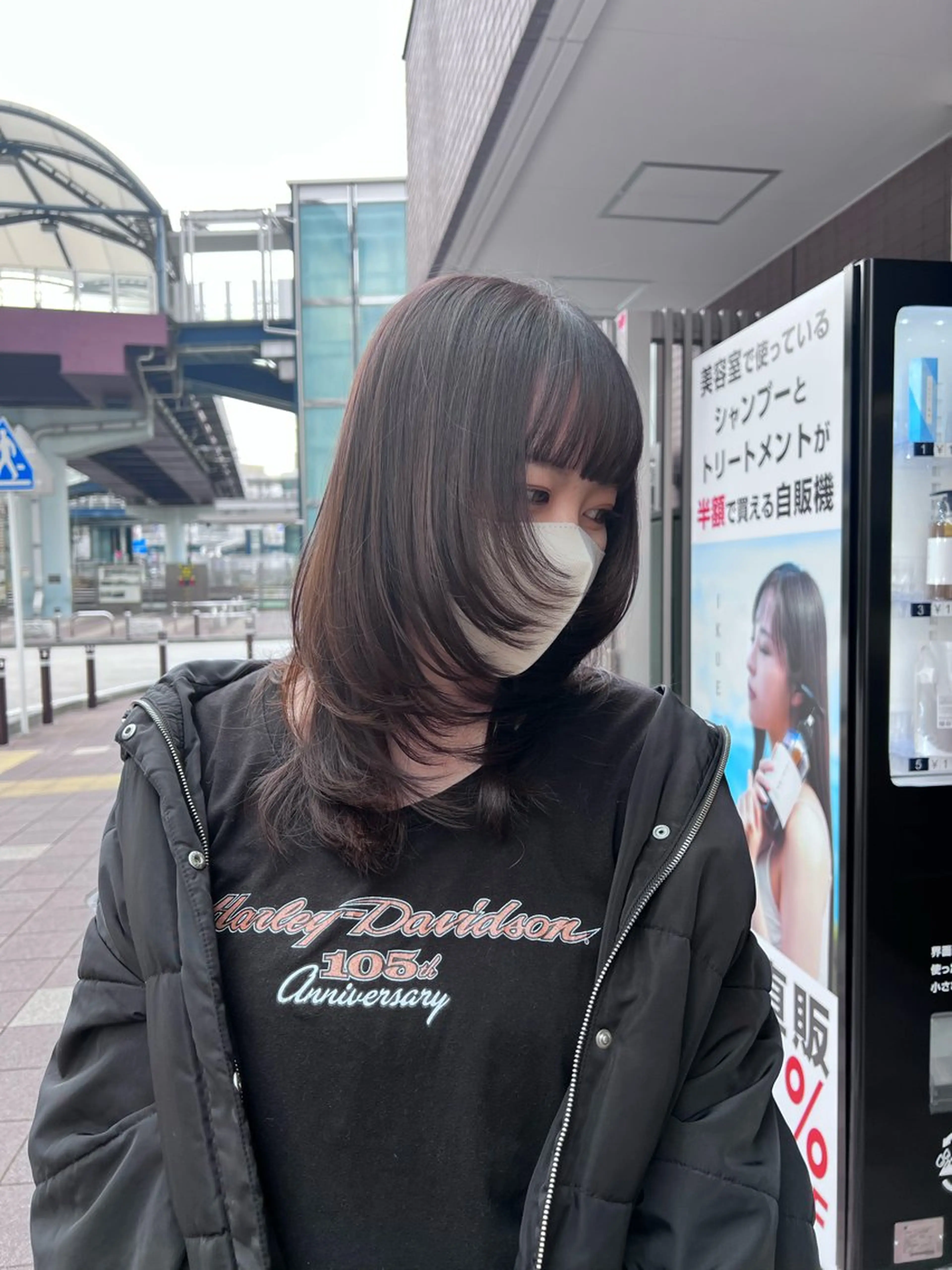 ロング カット ヘアカラー ふなき あすかのヘアスタイル