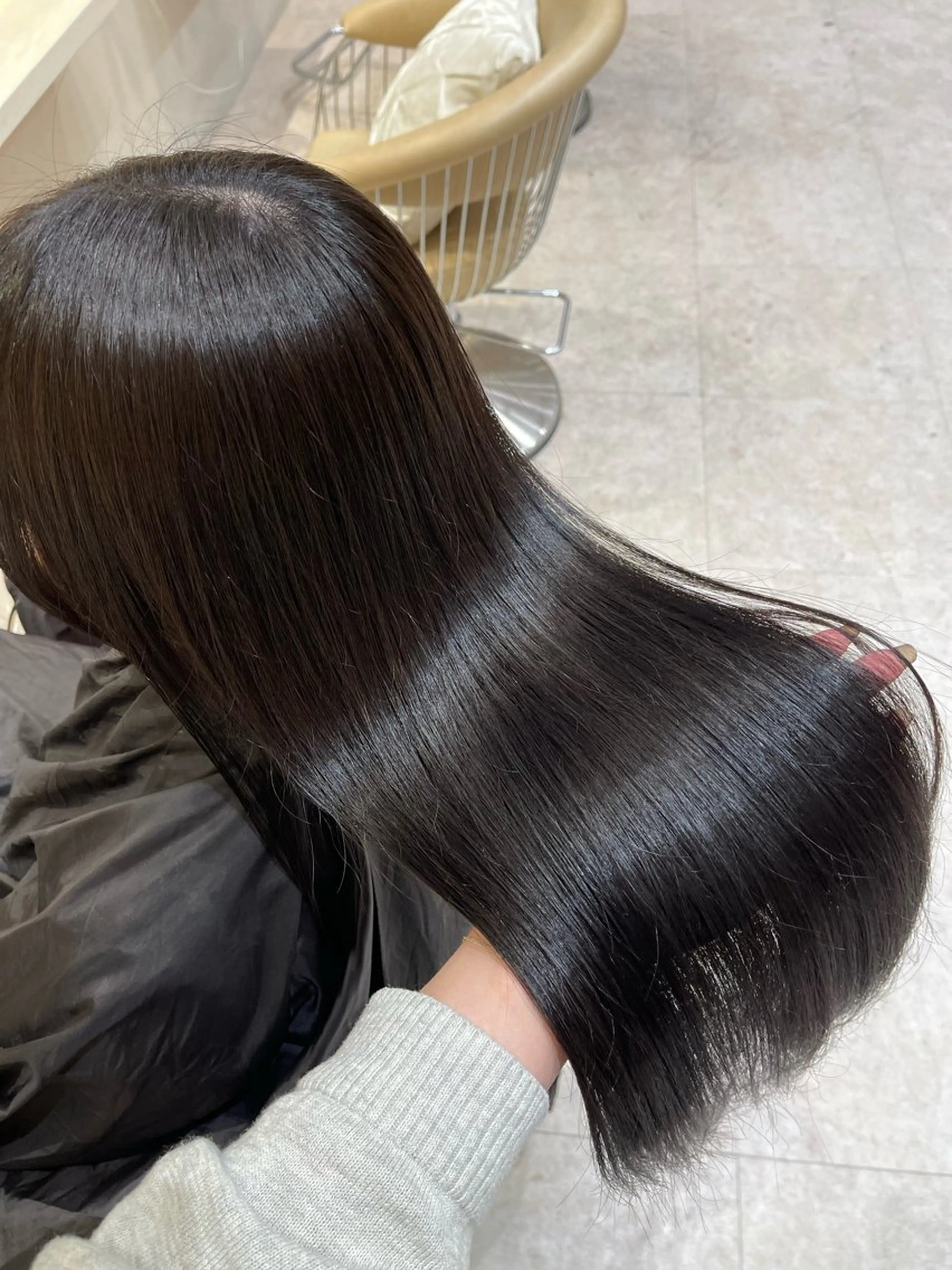 ロング カラー グレージュ ヘアカラー トリートメント 竹田 真梨子のヘアスタイル