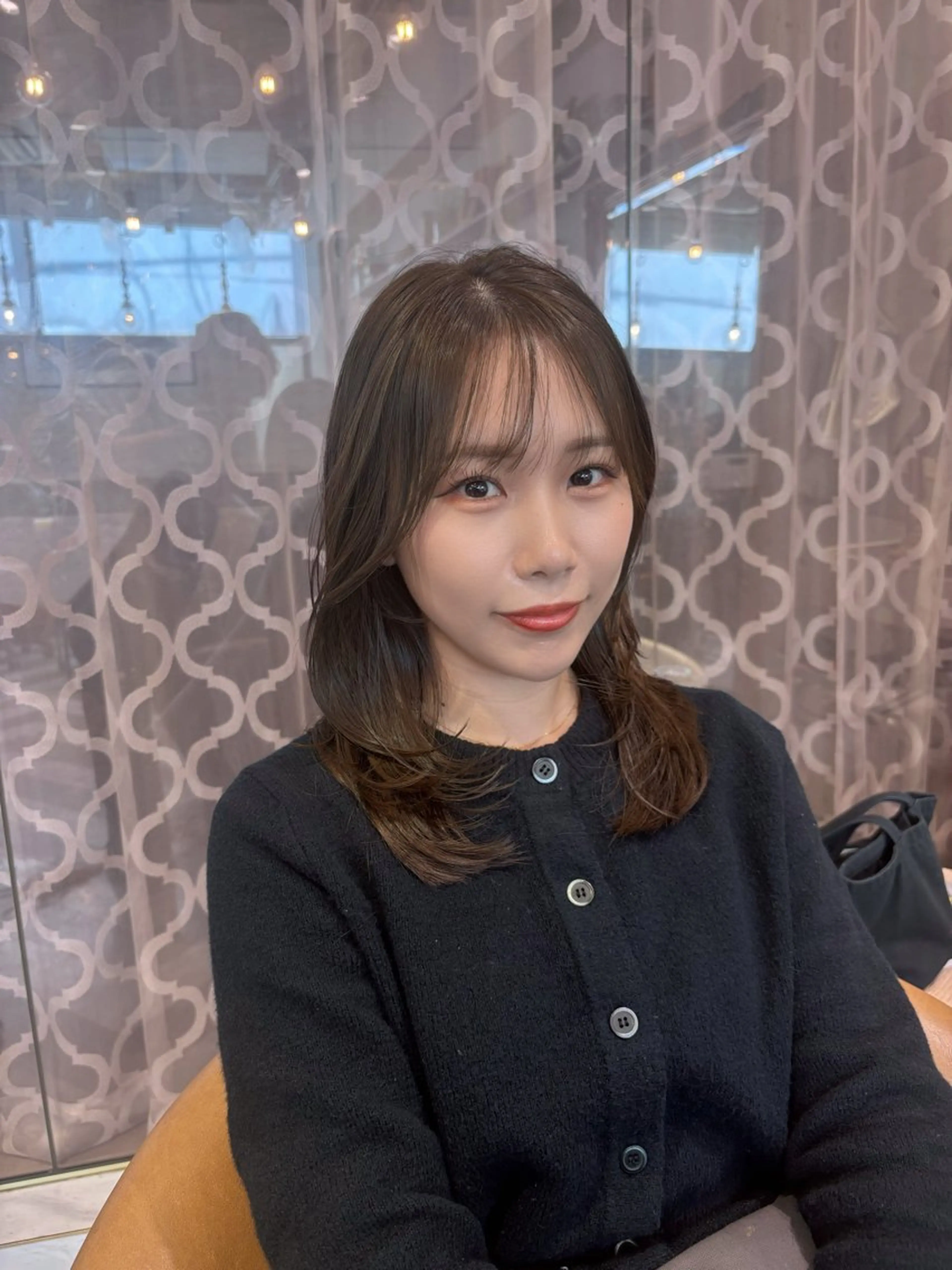 セミロング カット ヘアカラー トリートメント ♥韓国レイヤー/似合 わせ骨格診断/顔周りのヘアスタイル