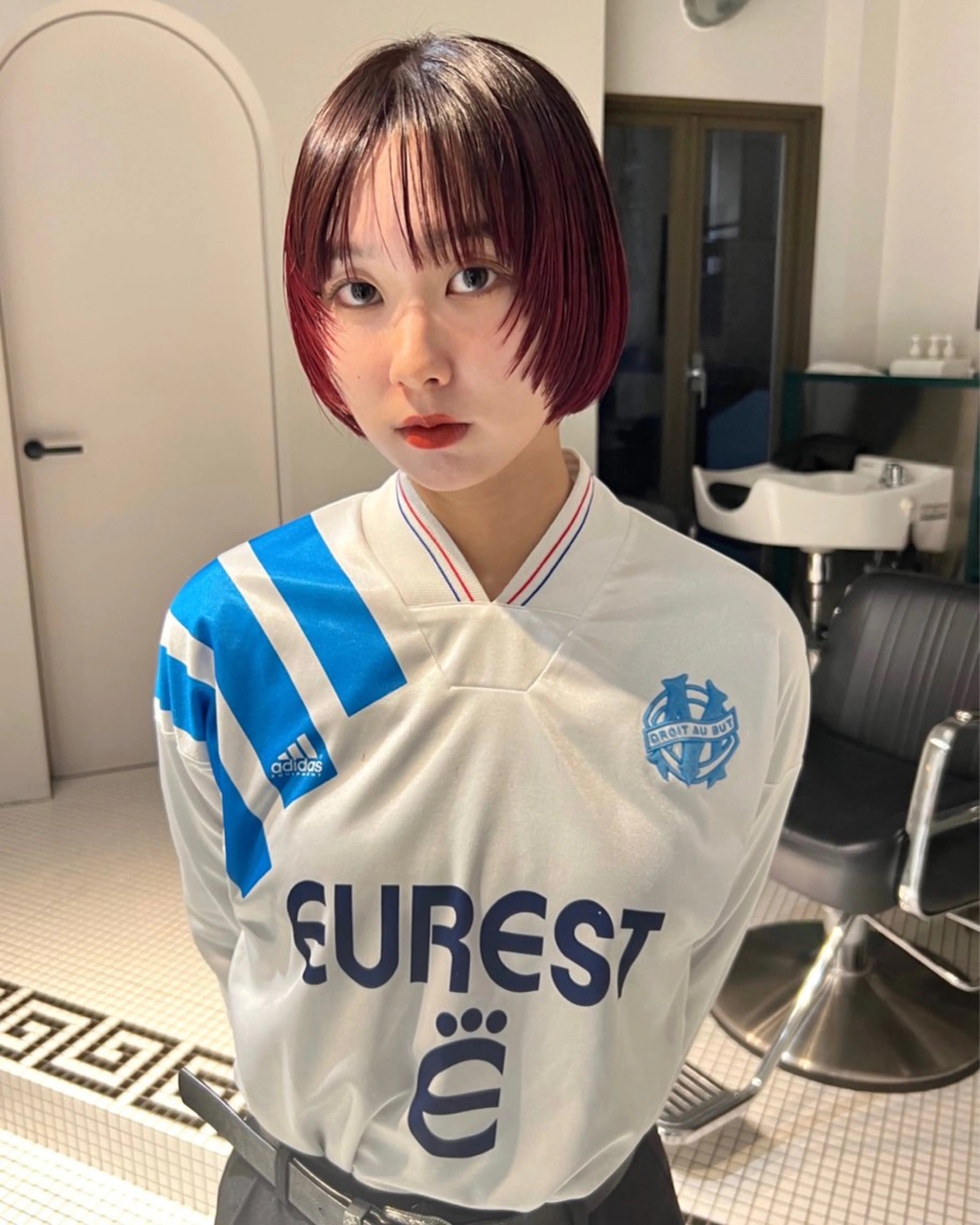 ショート カラー ボブレイヤー レッドカラー ボブ レイヤーカット 丹治 一輝ボブ/ショートのヘアスタイル