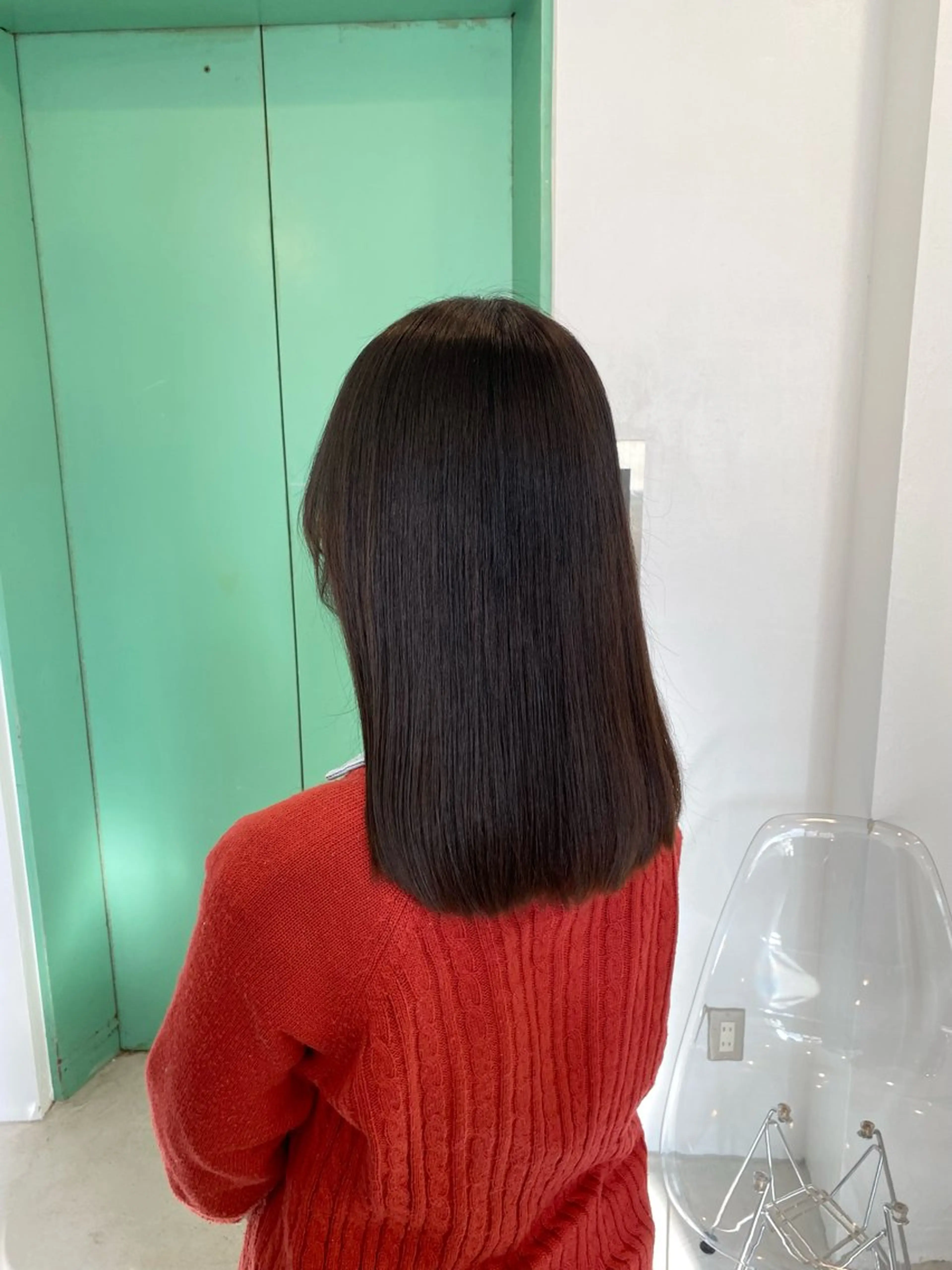 ミディアム カラー 髪質改善 縮毛矯正 GO TODAY神戸三宮所属・あ きのヘアスタイル