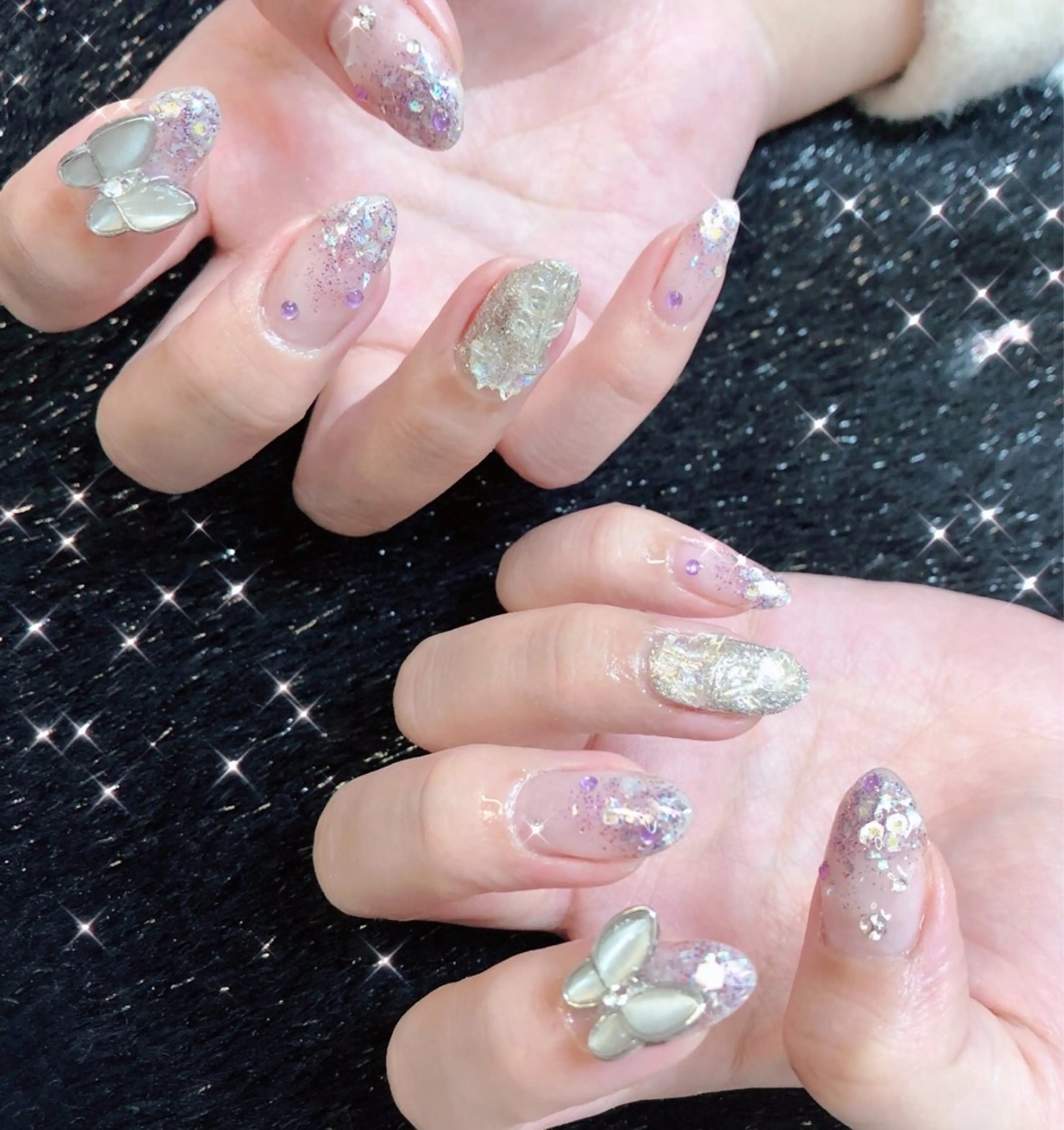 ネイル フレンチネイル ジェルネイル ガラスフレンチ グラデーション 韓国ネイル 大門浜松町 ネイルのネイルデザイン