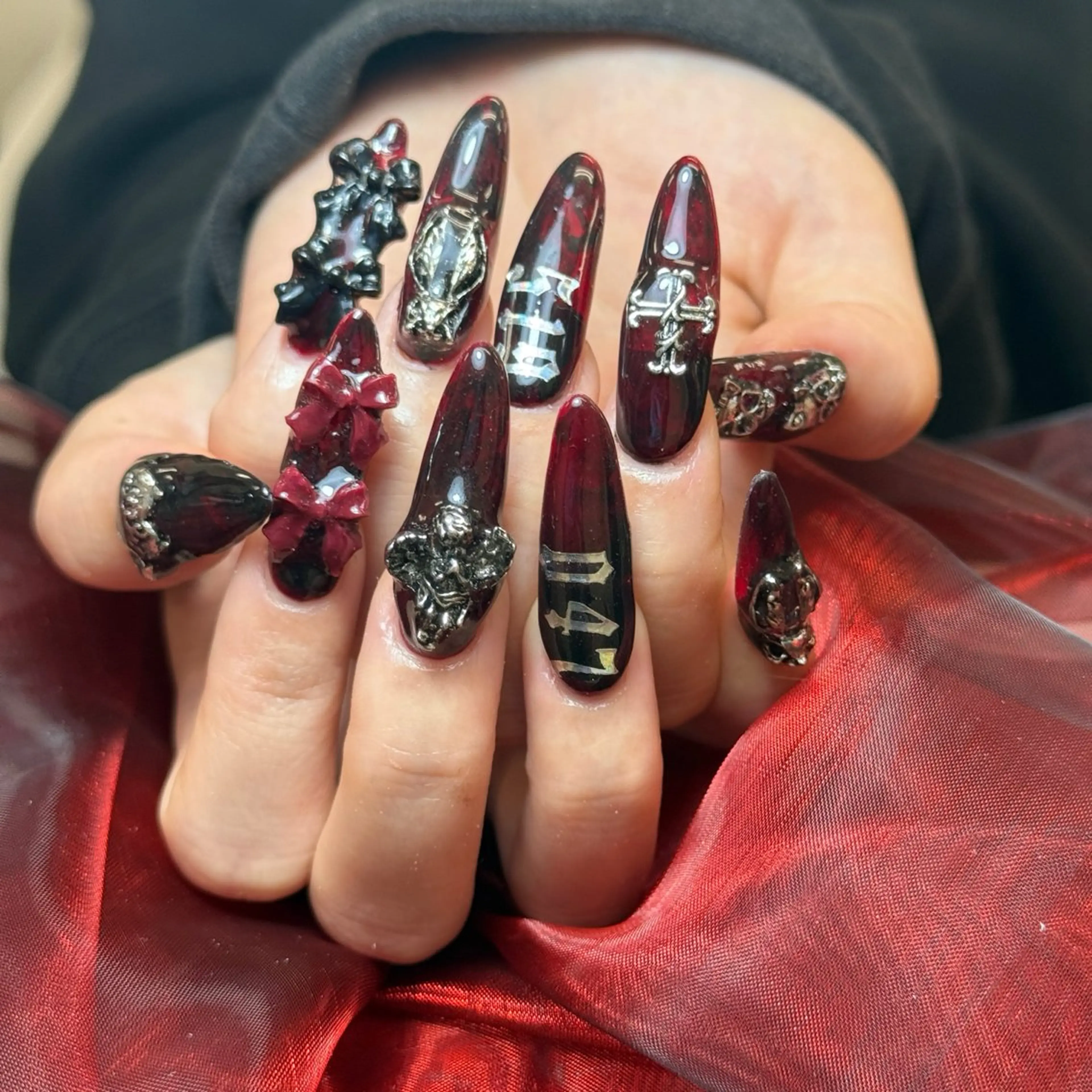 ネイル チークネイル フレンチネイル ジェルネイル ガラスフレンチ 韓国ネイル Anh 歌舞伎町のネイルデザイン