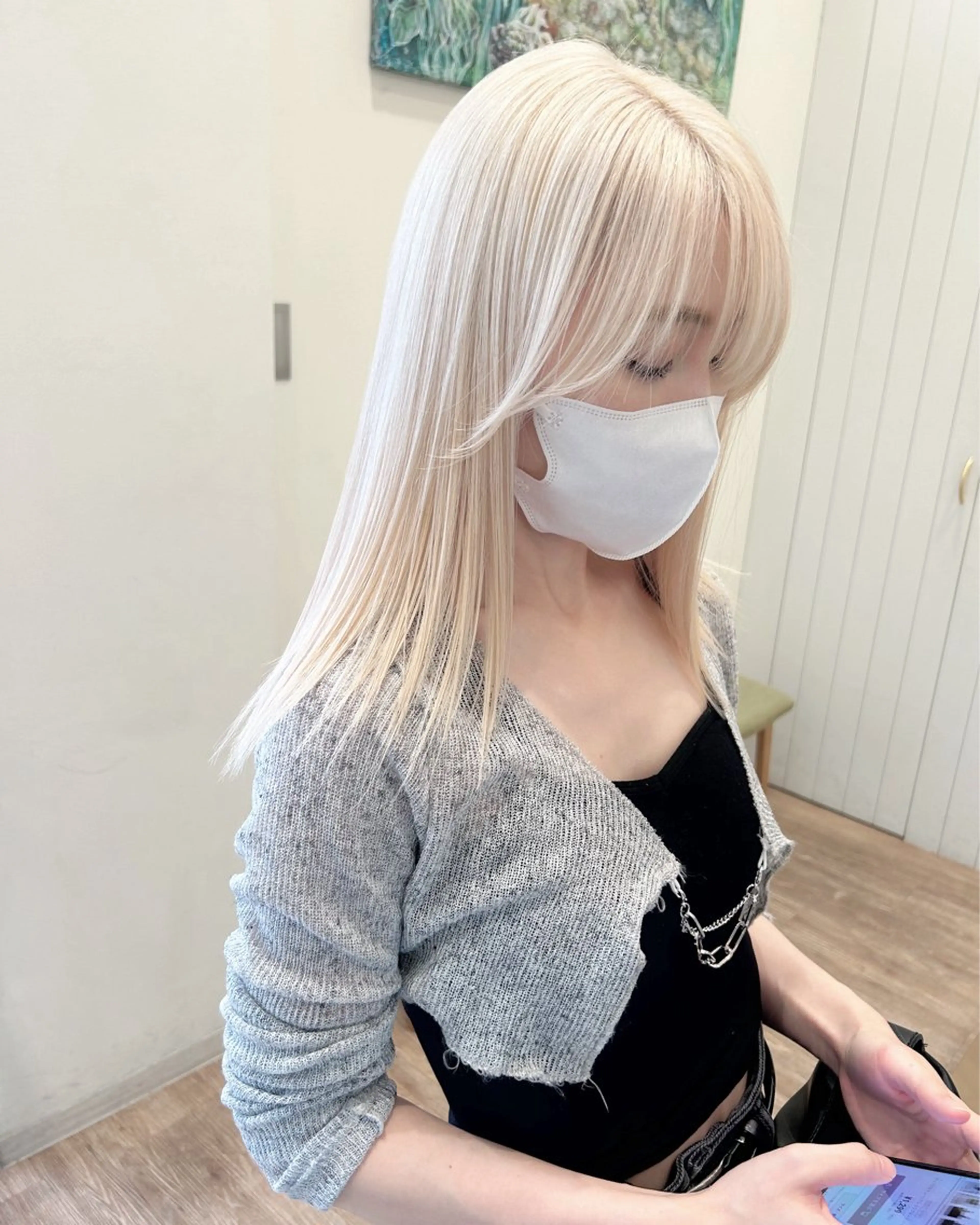 ミディアム カラー ブリーチ ブロンド ケアブリーチ ハイトーンカラー ケアブリーチ 坪井佑樹のヘアスタイル