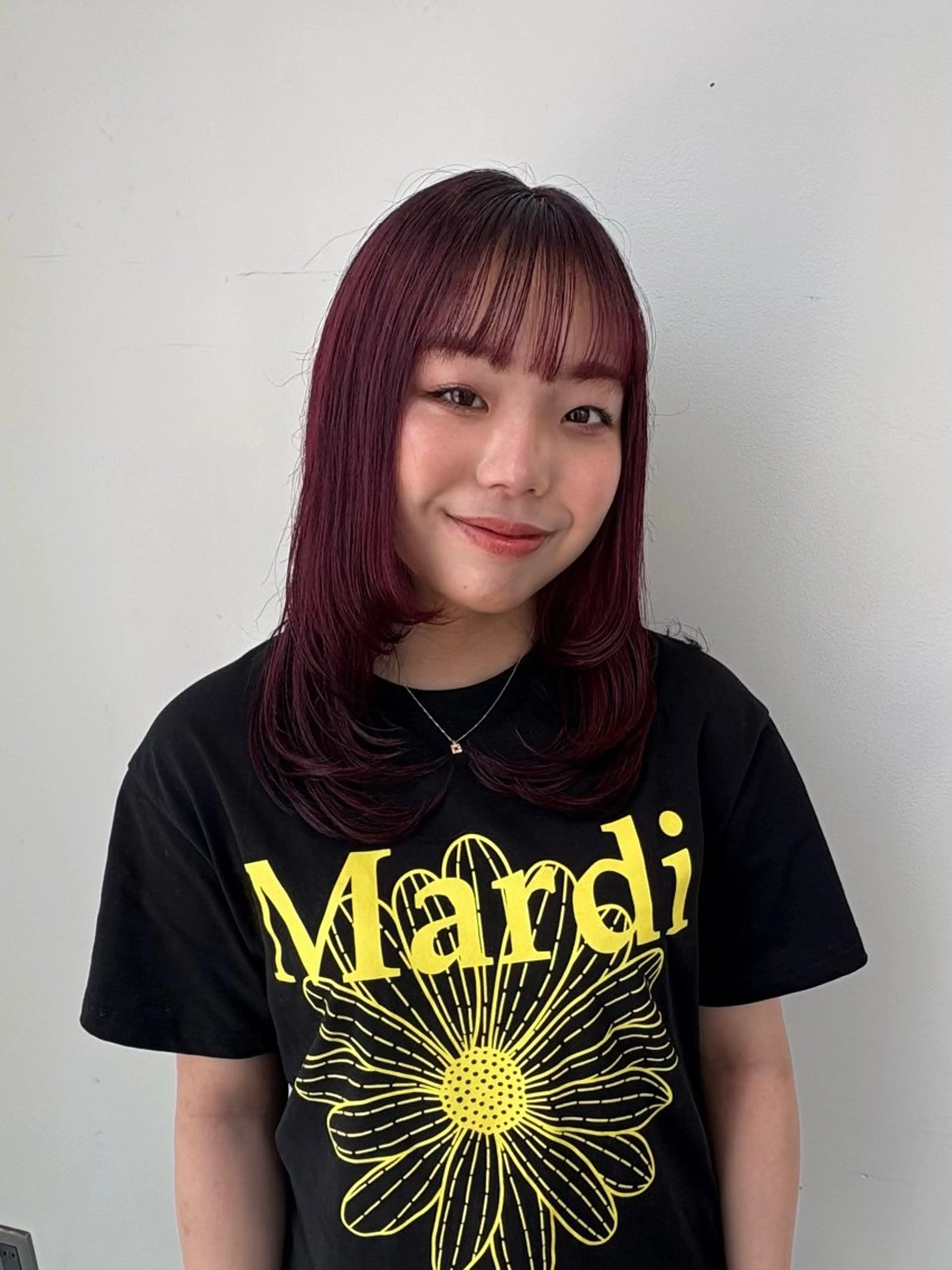 セミロング カラー パーマ/カラーモデル ななほのヘアスタイル