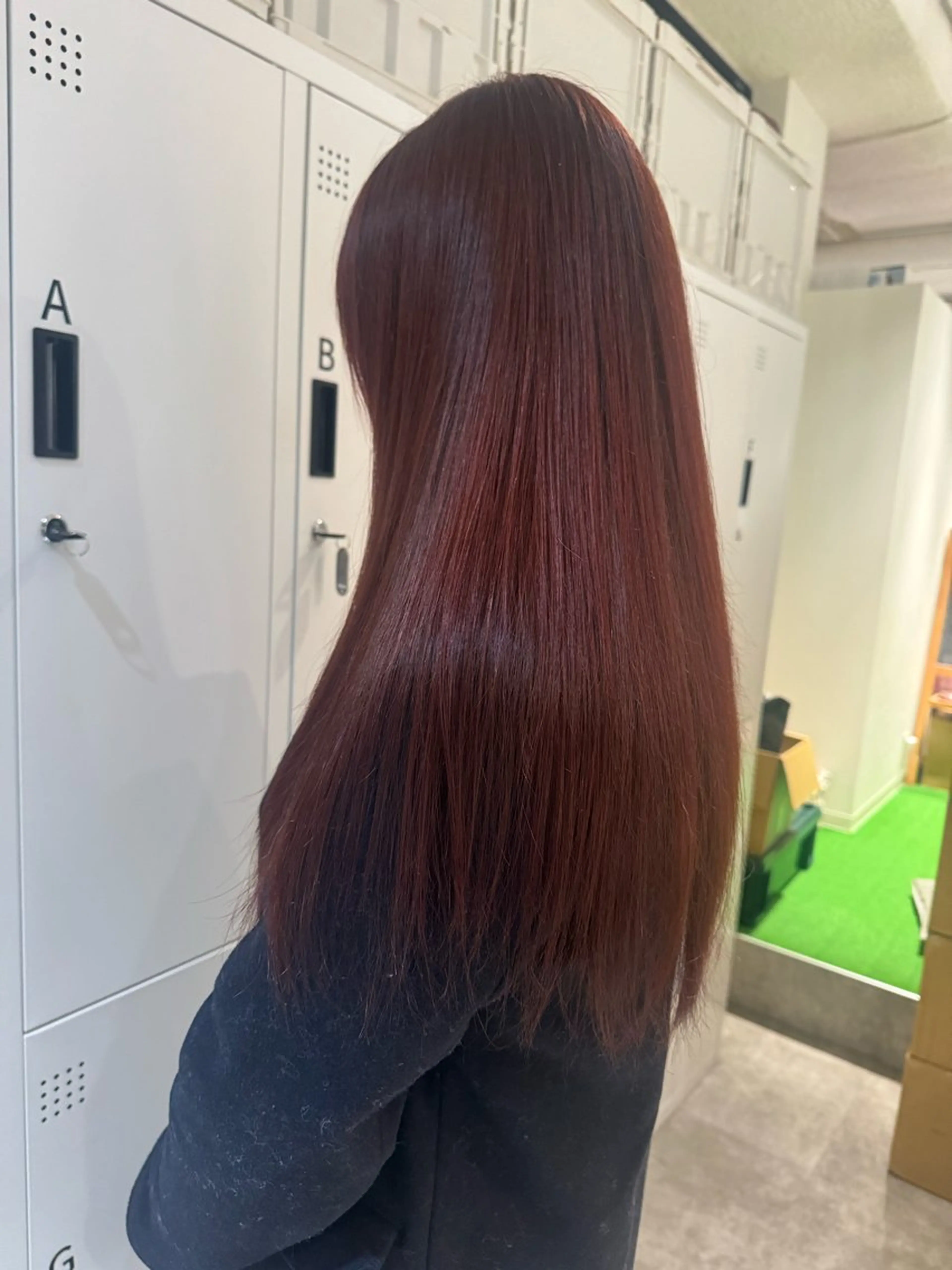 ロング カラー ブリーチ ダブルカラー ブリーチなしカラー レッドカラー カット ヘアカラー オスズ 🎀´-のヘアスタイル