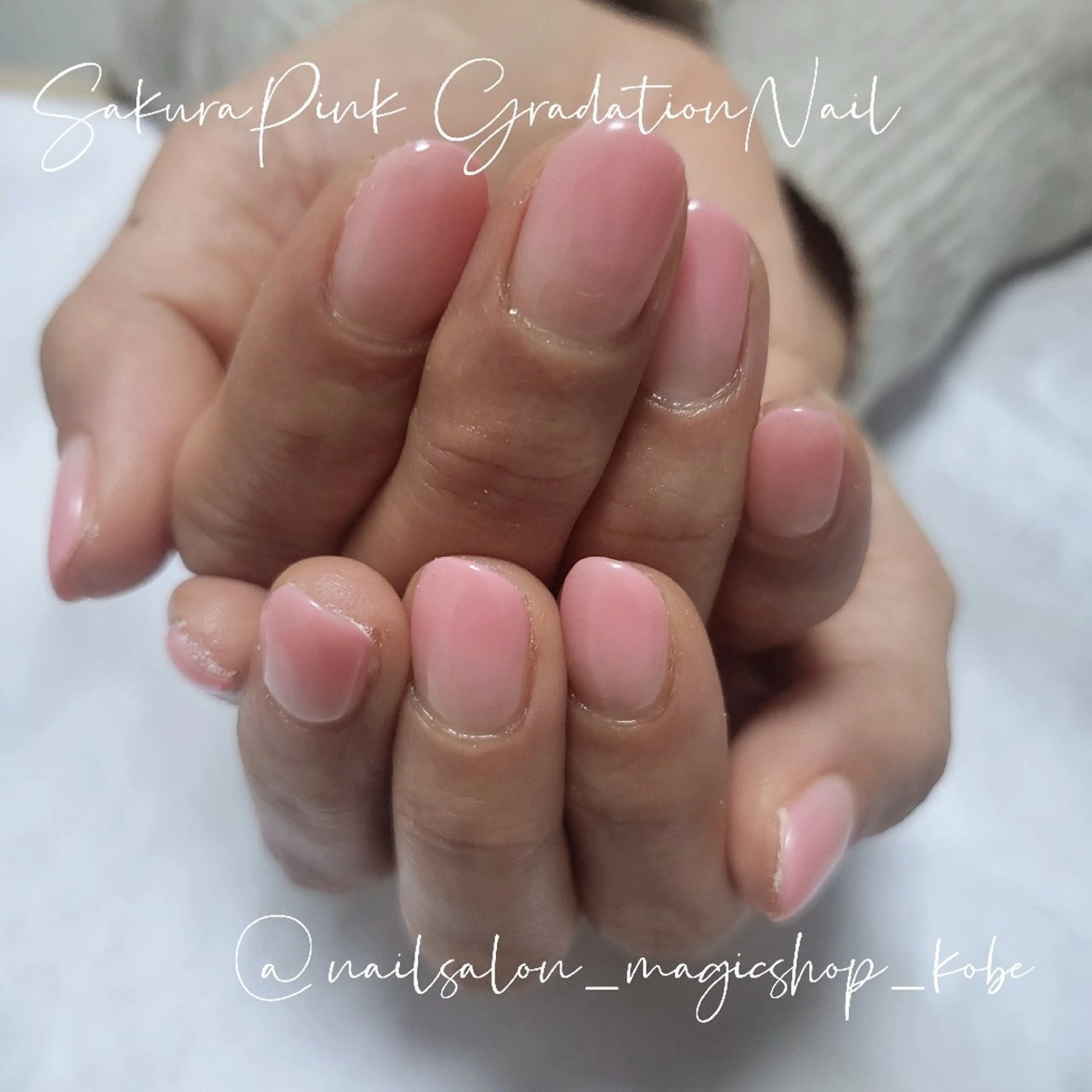 ネイル 桜ネイル ジェルネイル グラデーション ピンク ソフトジェル ハンドネイル Nailsalon MagicShopのネイルデザイン