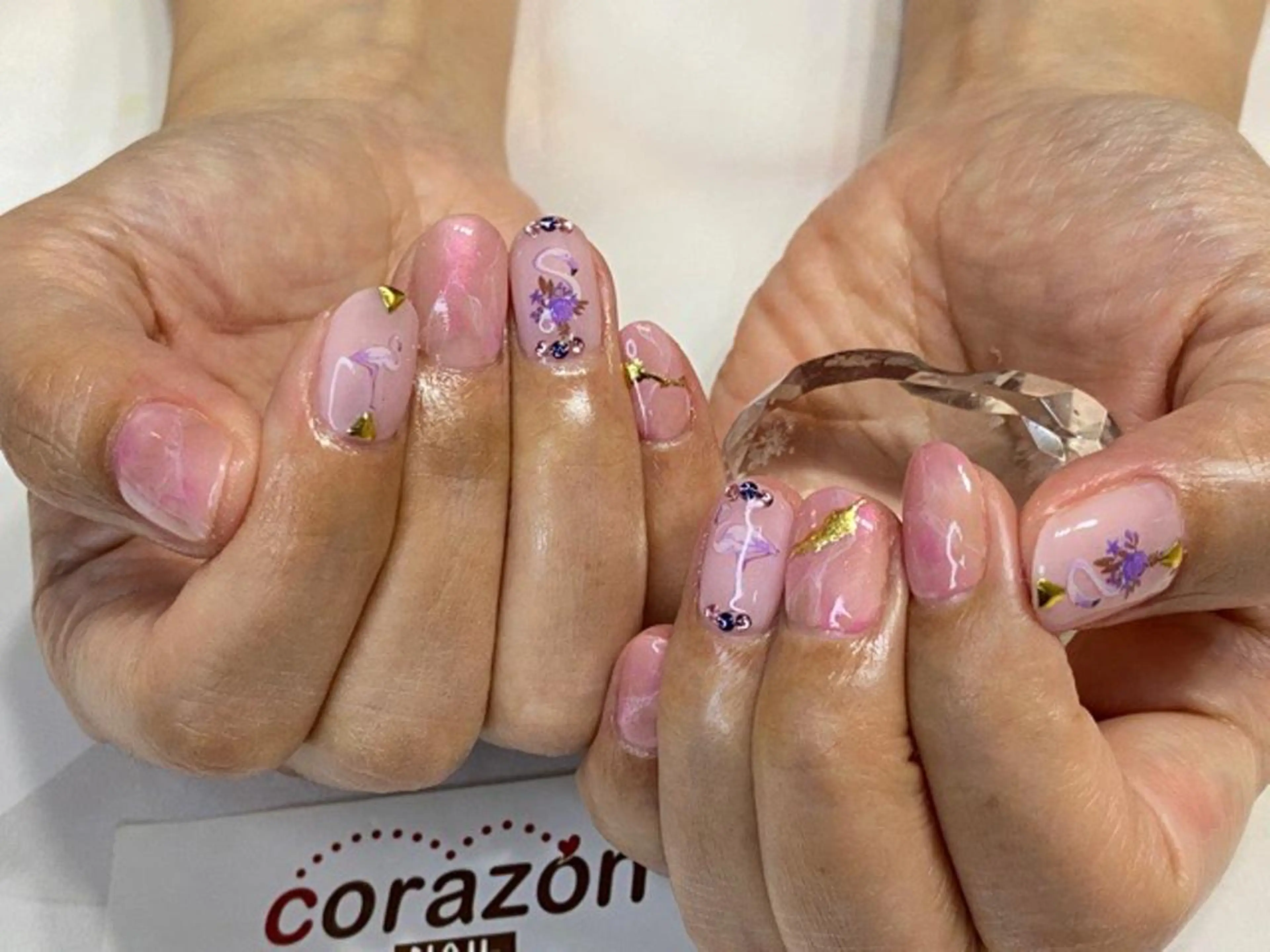 ネイル アートネイル ピンク パープル corazon所属・ネイリスト aicoのネイルデザイン