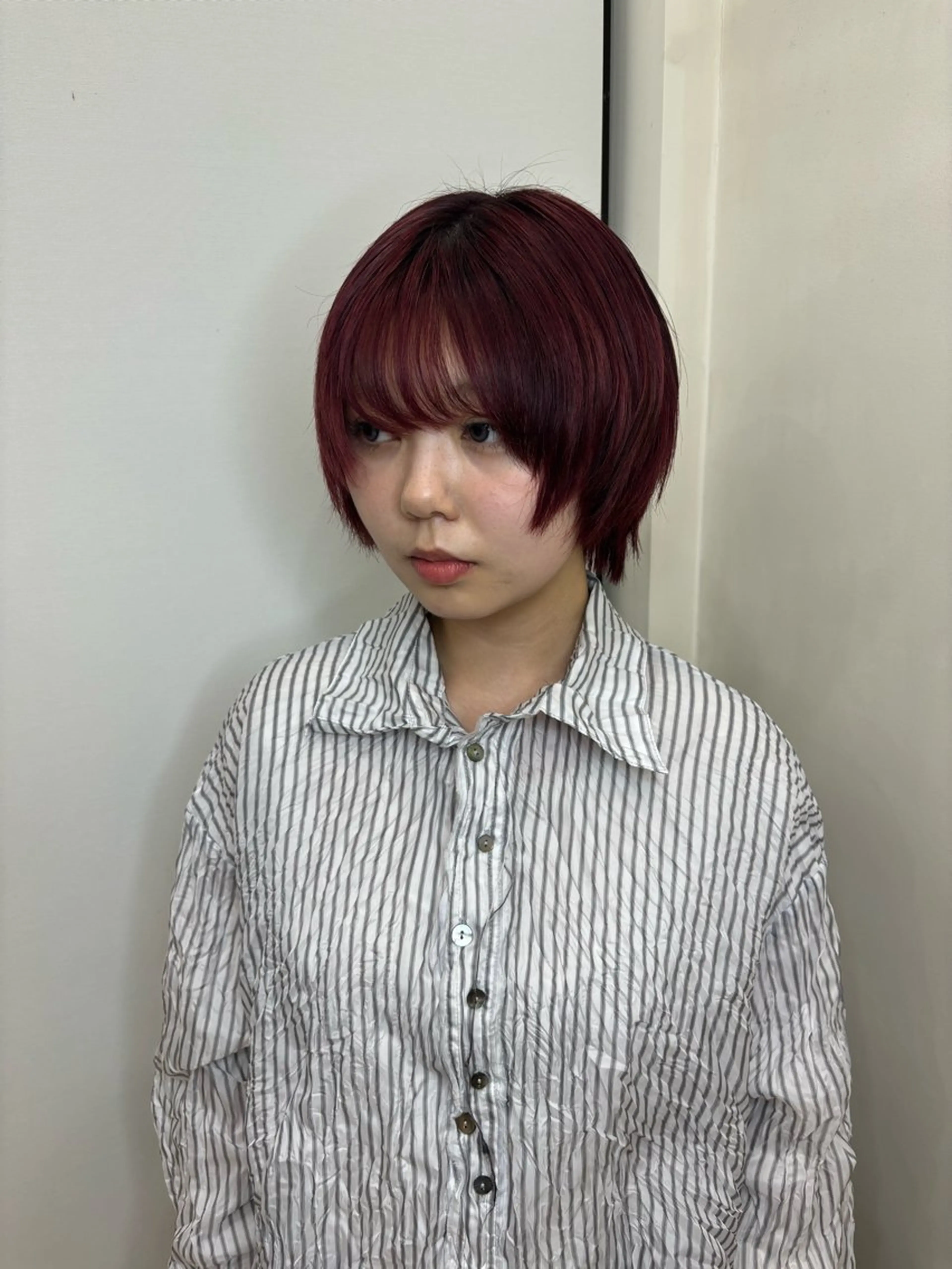 🟥トレンドカラー🟥【暖色カラー】➕2stepトリートメント暗め赤/赤カラーの写真