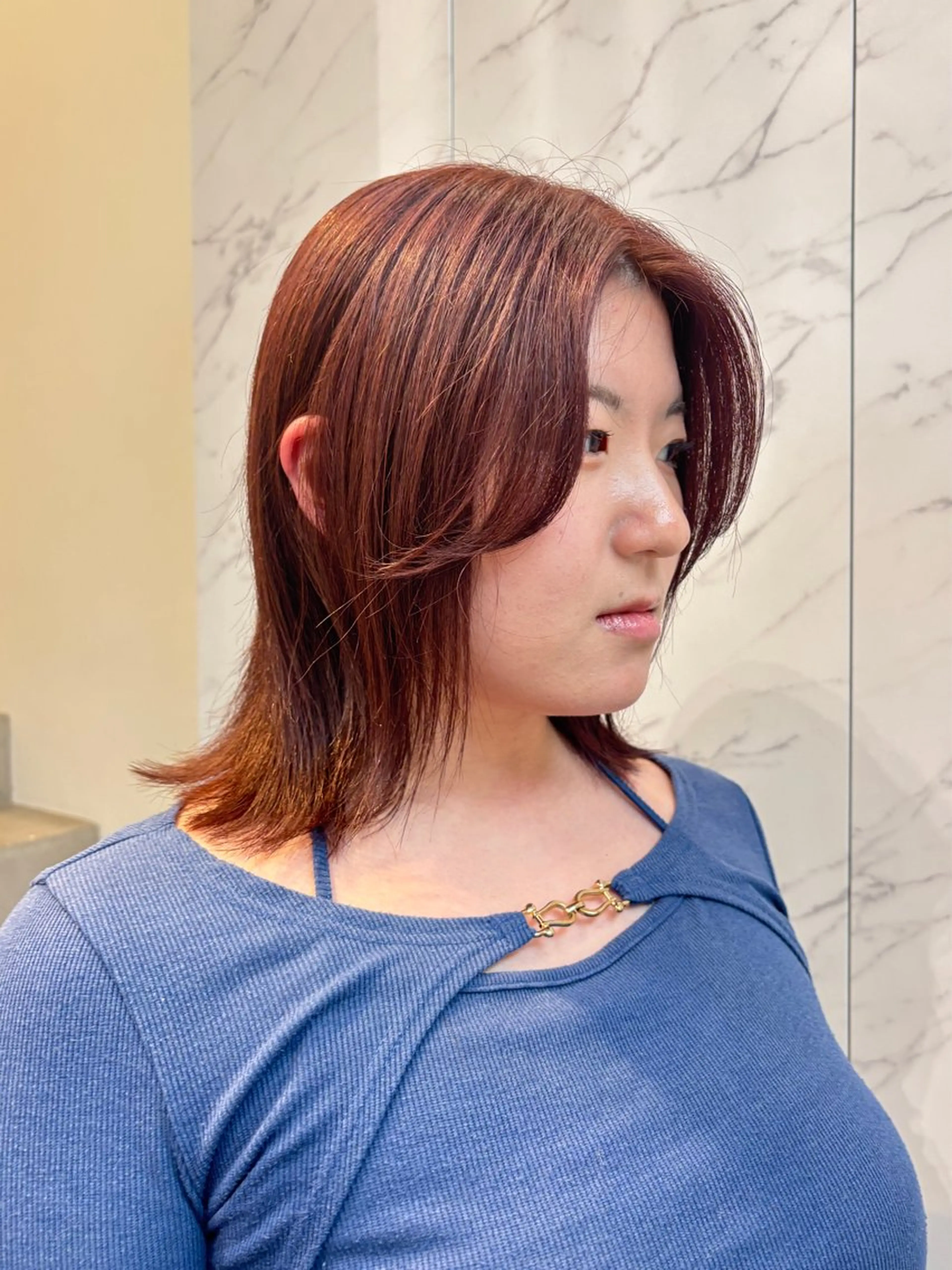 ミディアム カット ヘアカラー miu /透明感カラーのヘアスタイル