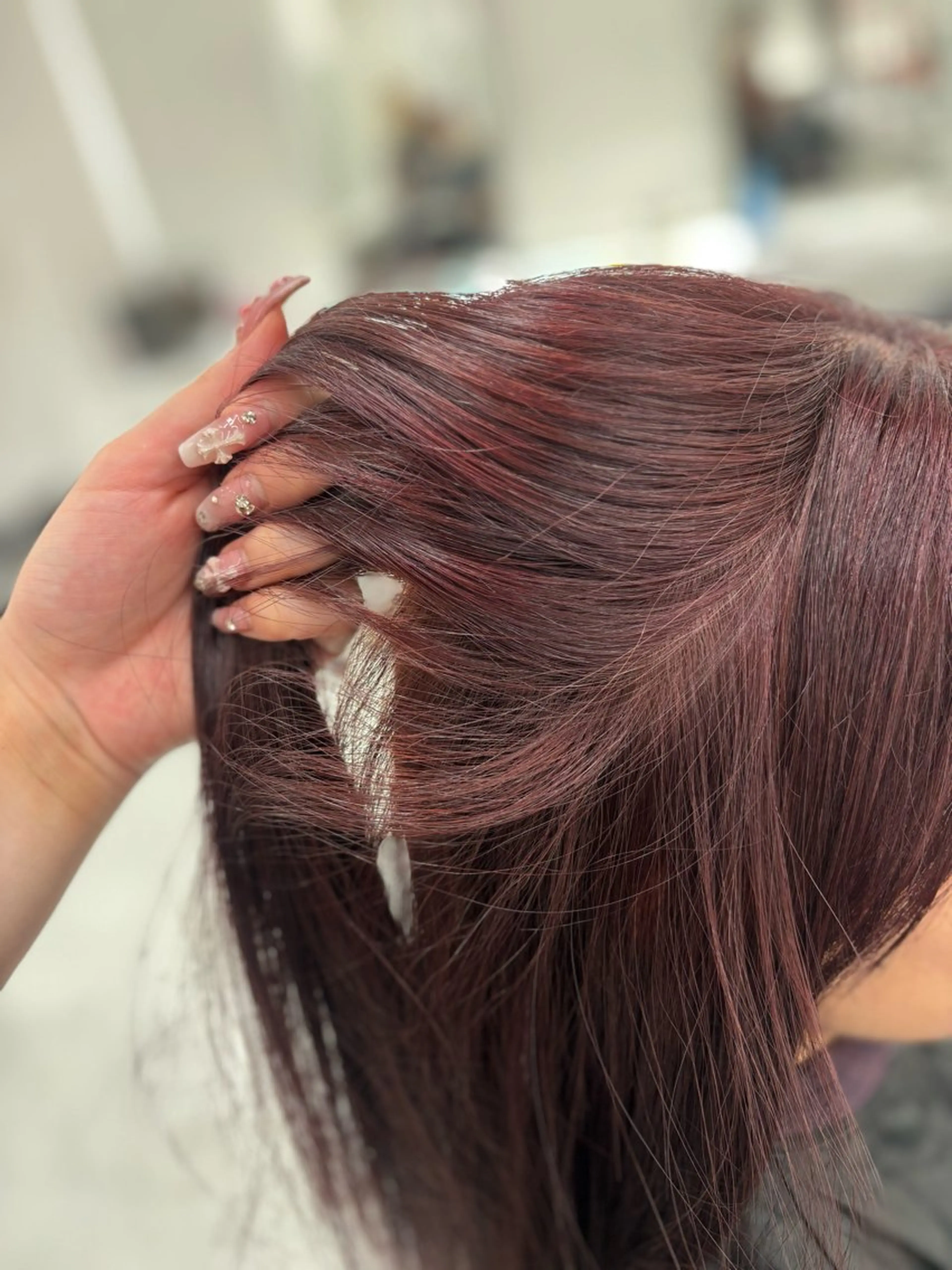 ロング ヘアカラー トリートメント ヘアセット まろっと艶感ブラウン ベージュ🤍まなかのヘアスタイル