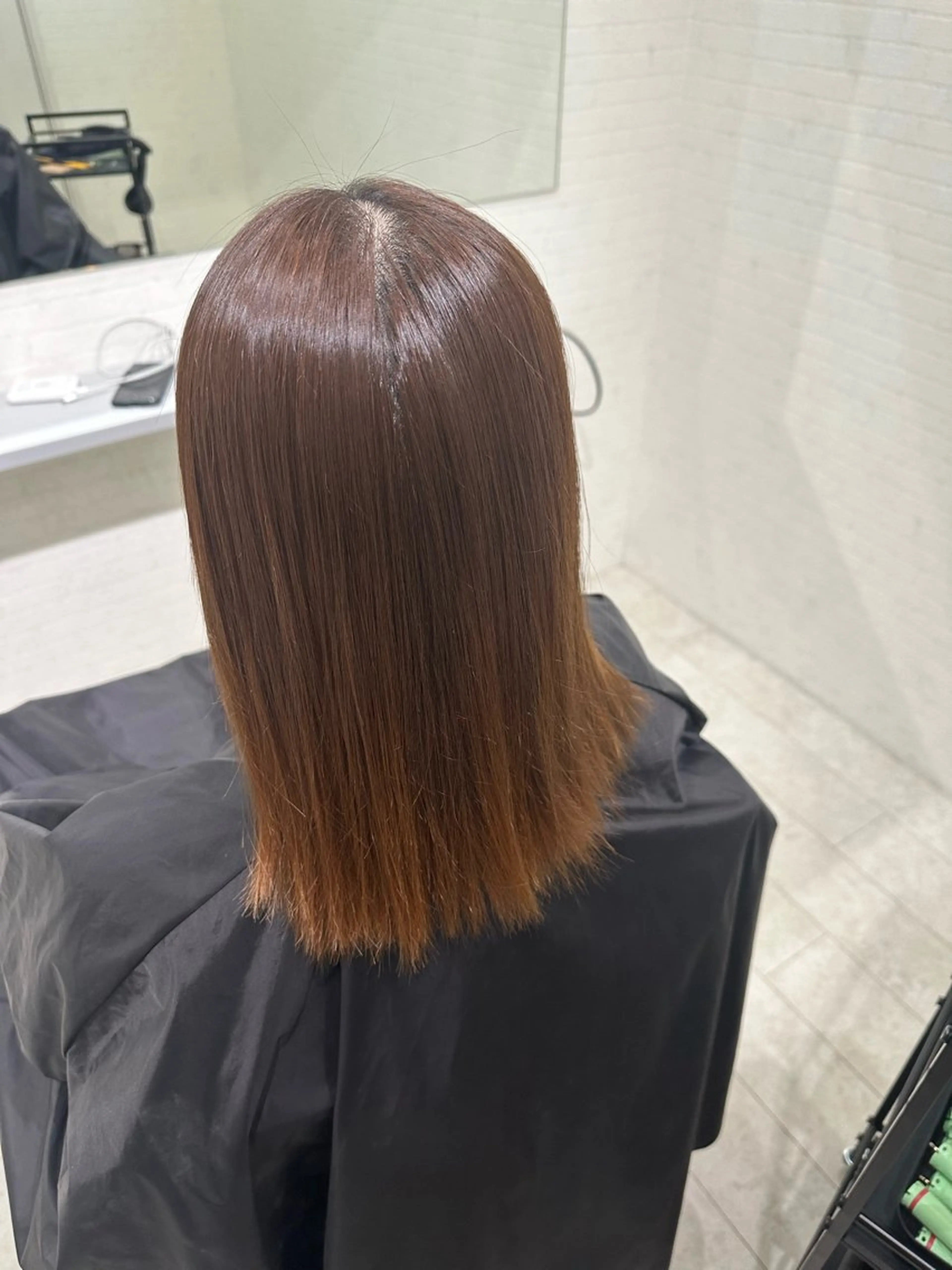 ミディアム 縮毛矯正 Number.タナカ 間々田髪質改善のヘアスタイル