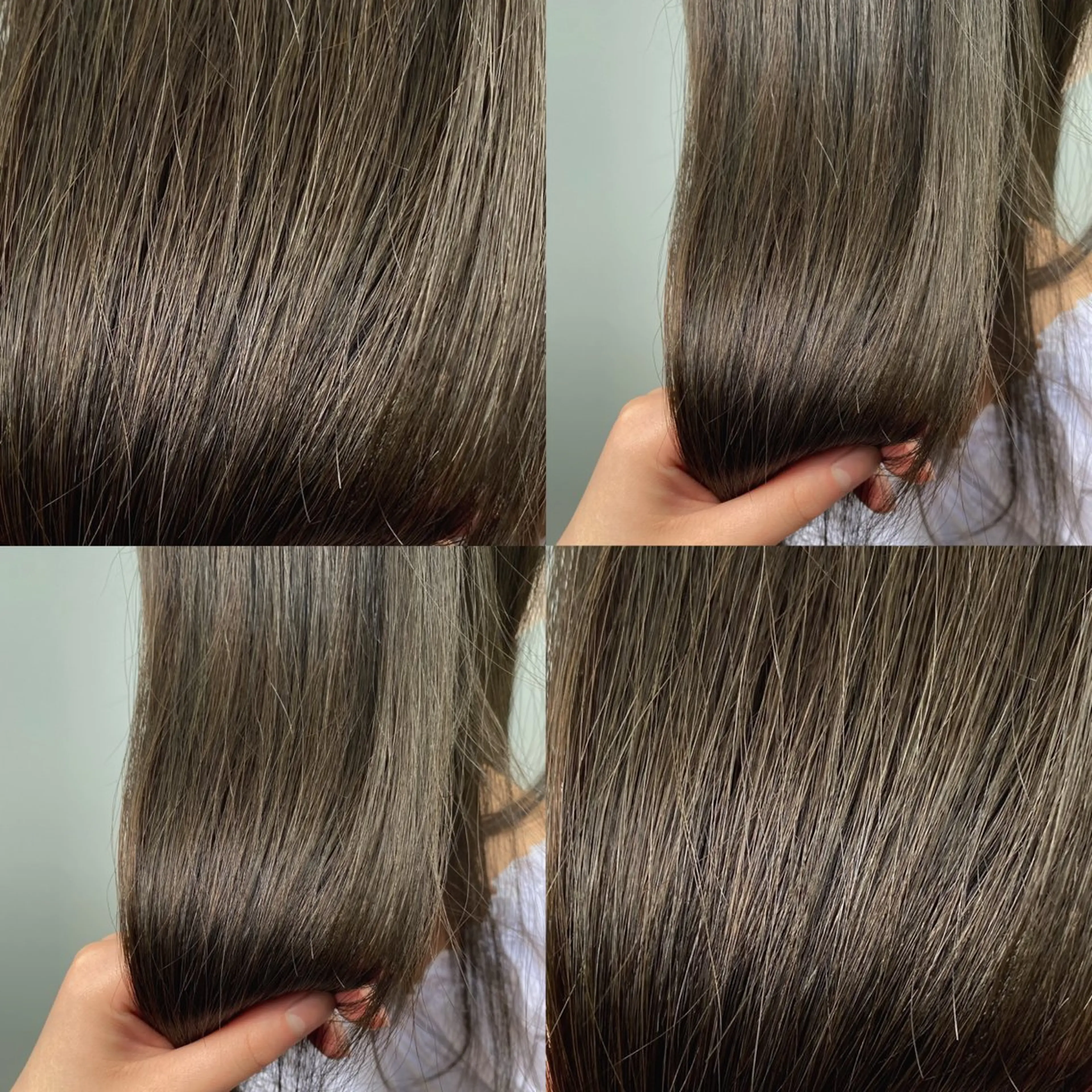 セミロング カラー ベージュカラー ブリーチ ブリーチなしカラー オリーブベージュ カット ヘアカラー トリートメント グレージュ/透明感/ 韓国ヘア/RISAのヘアスタイル