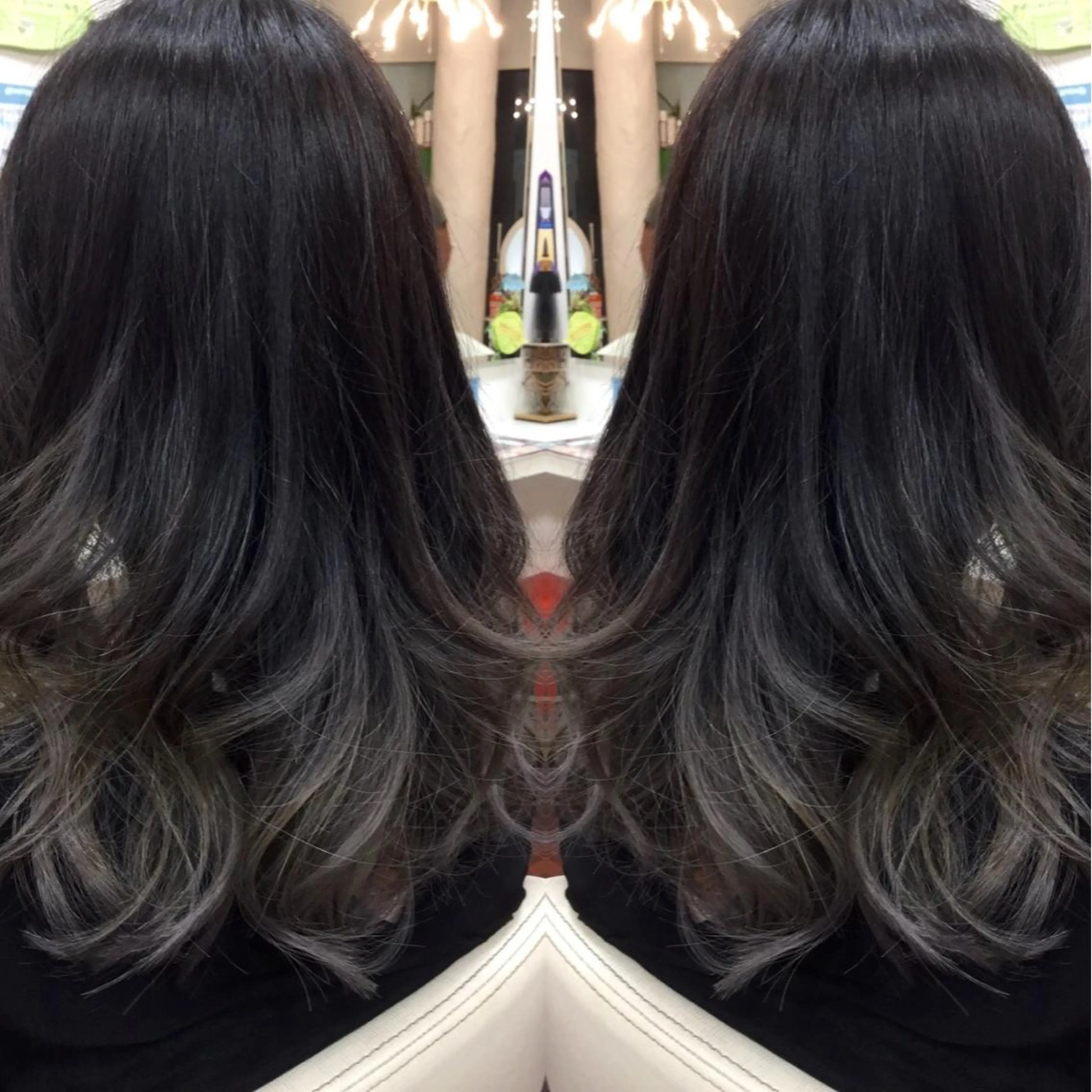 セミロング カラー グラデーションカラー 加藤 直樹のヘアスタイル