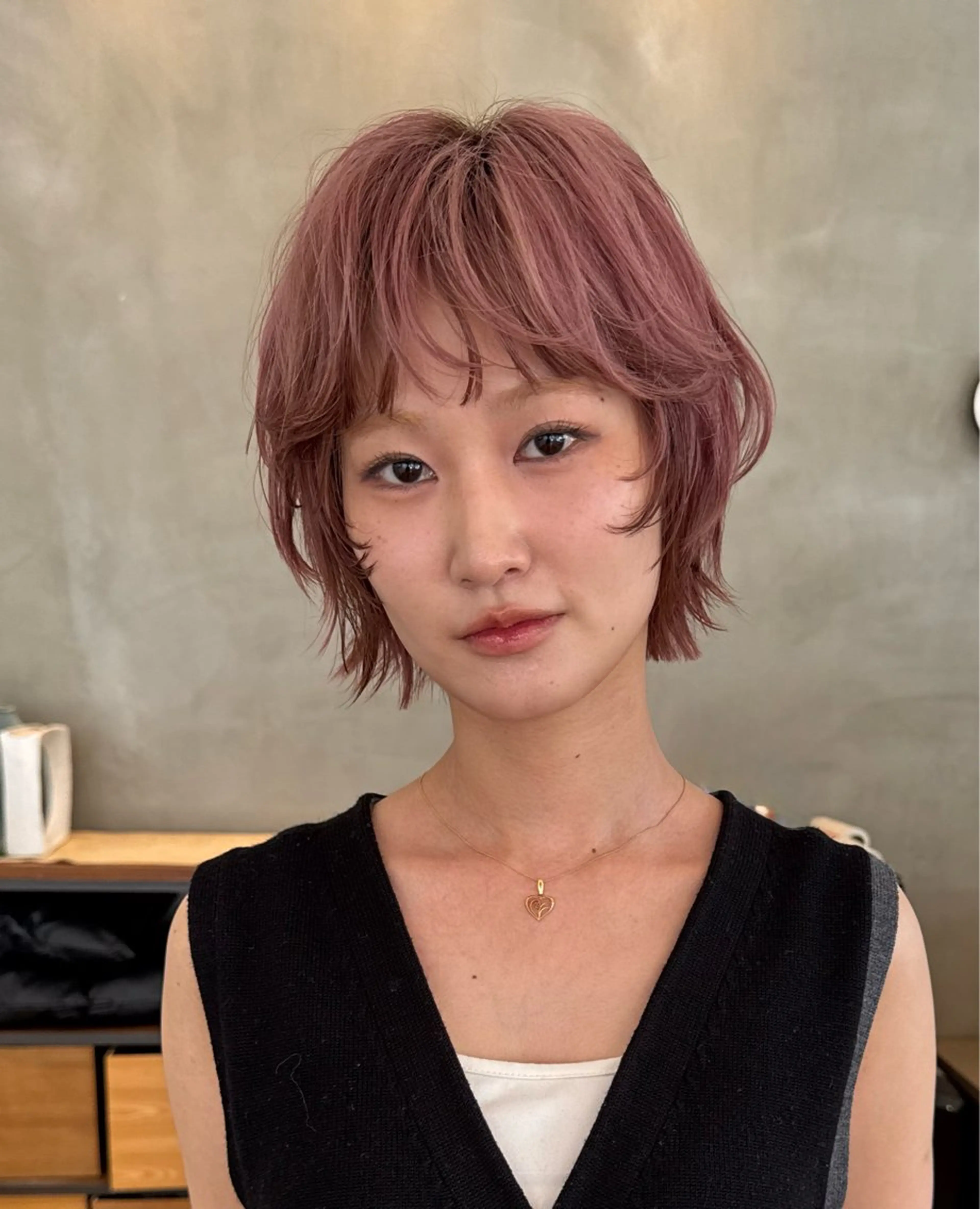 【予約リクエスト限定🌟】ピンク系ブリーチカラー+カット(ボブorウルフorショート) +撮影モデルの写真