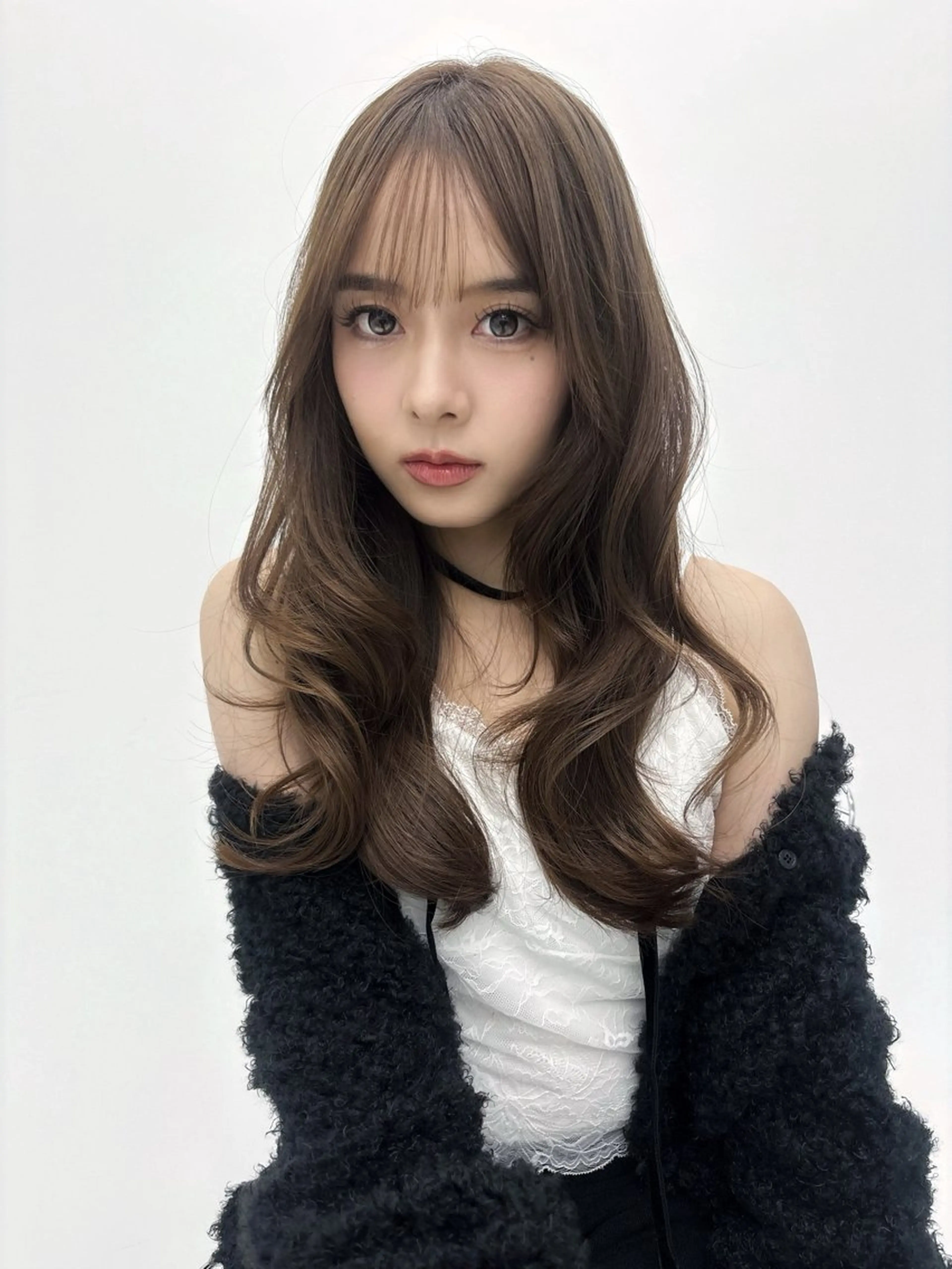 ロング カラー ヘアカラー トリートメント 🎀優姫 🎀  韓国レイヤーのヘアスタイル