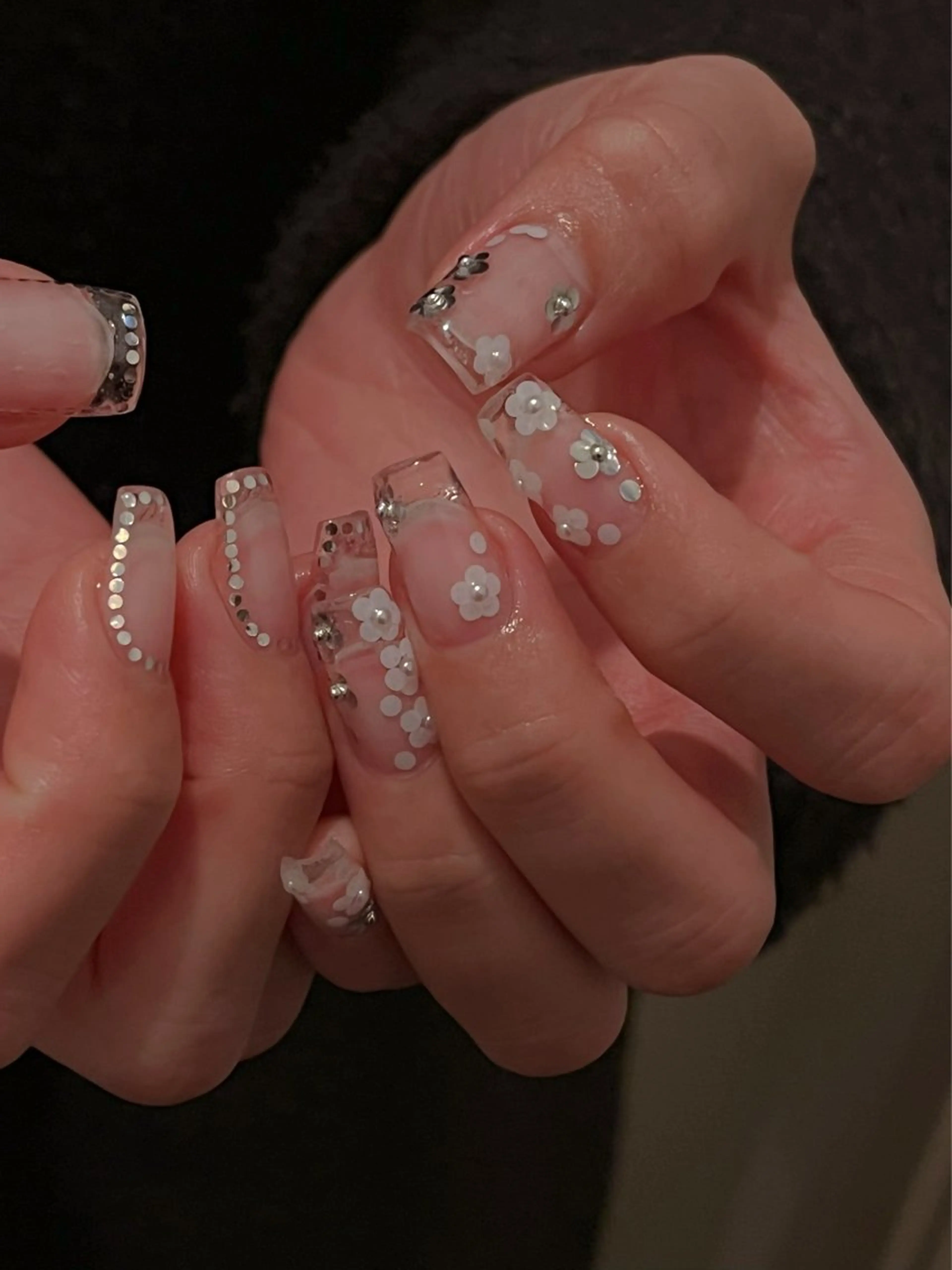 ネイル クリアネイル 長さ出し スカルプネイル シンプルネイル ハンドネイル nine.🦋 YUKOのネイルデザイン