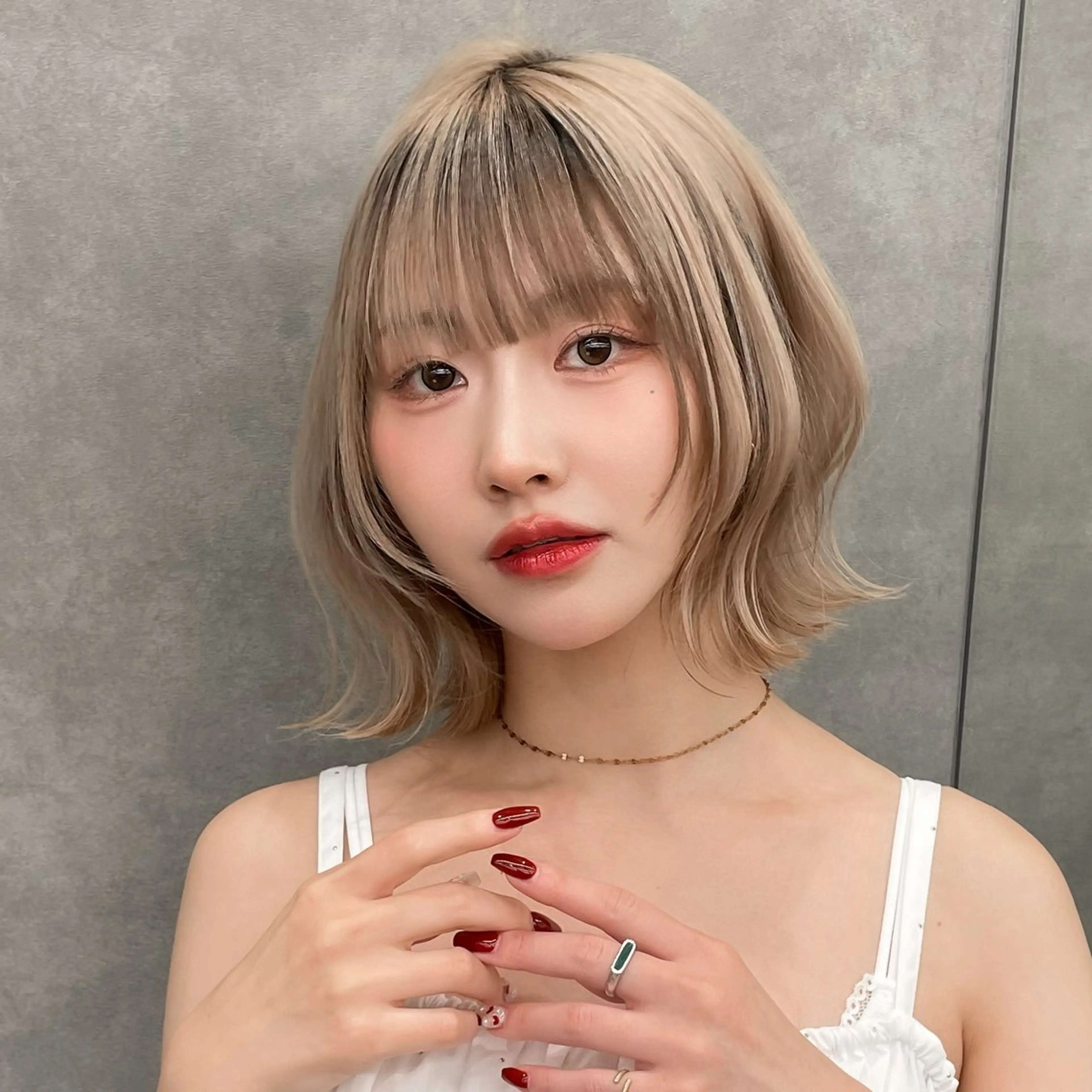 ショート カラー カット ヘアカラー トリートメント ストンボブ/レイヤー 艶カラー💎ヒデジのヘアスタイル