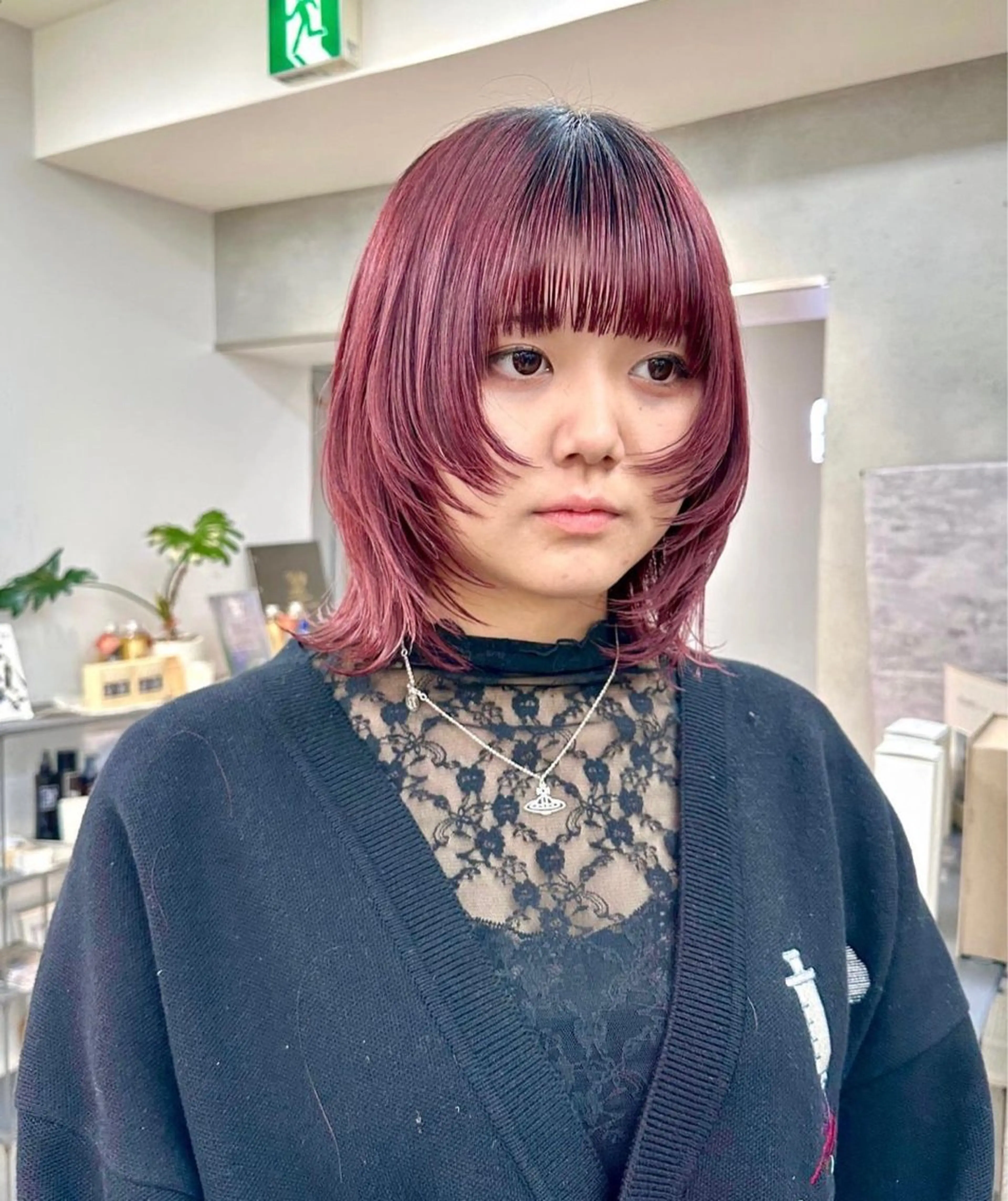 ミディアム レイヤー×ツヤカラー 渋谷/kougaのヘアスタイル