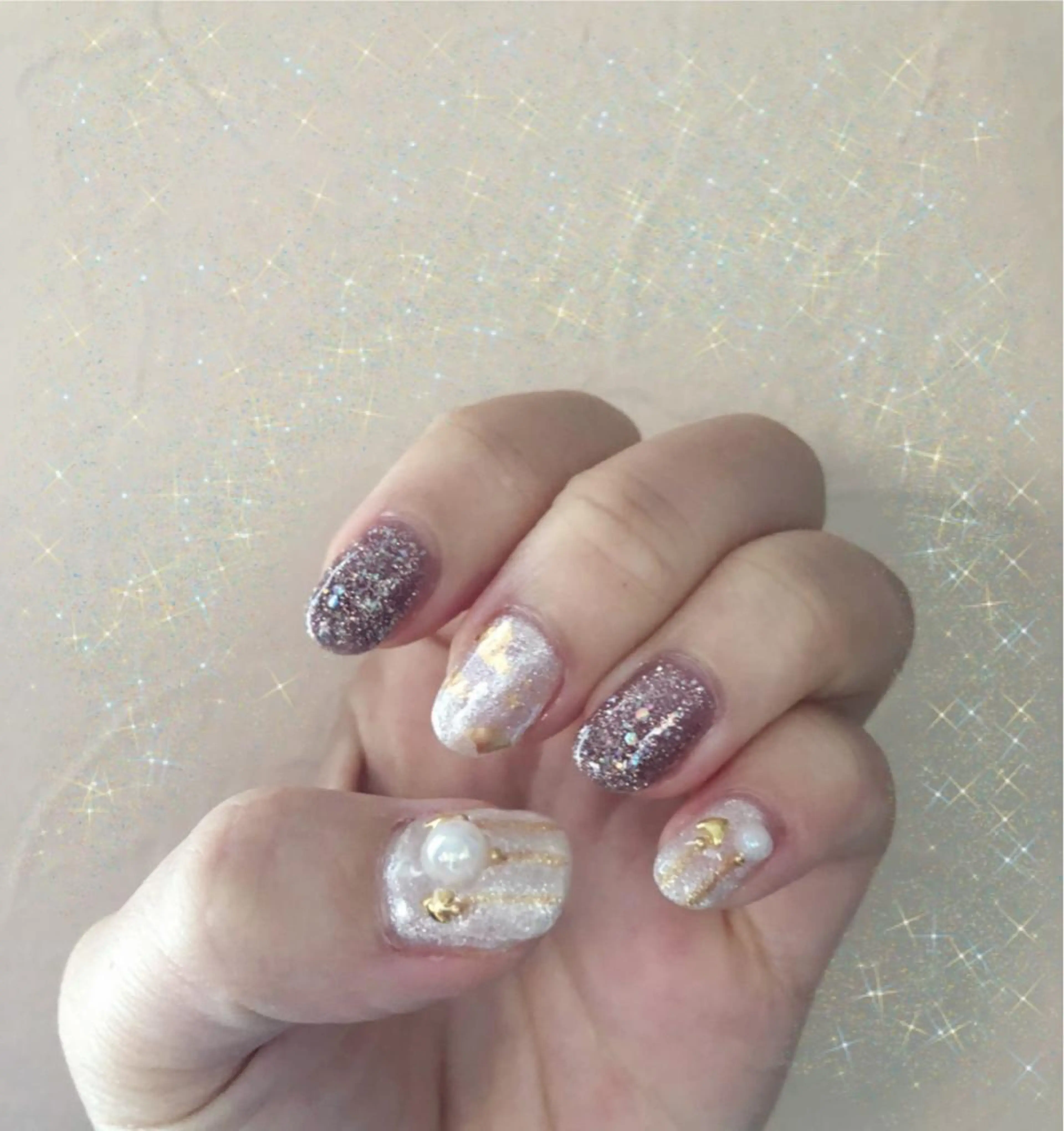 ネイル ジェルネイル ラメ(グリッター) 林 ✨syousyouのネイルデザイン