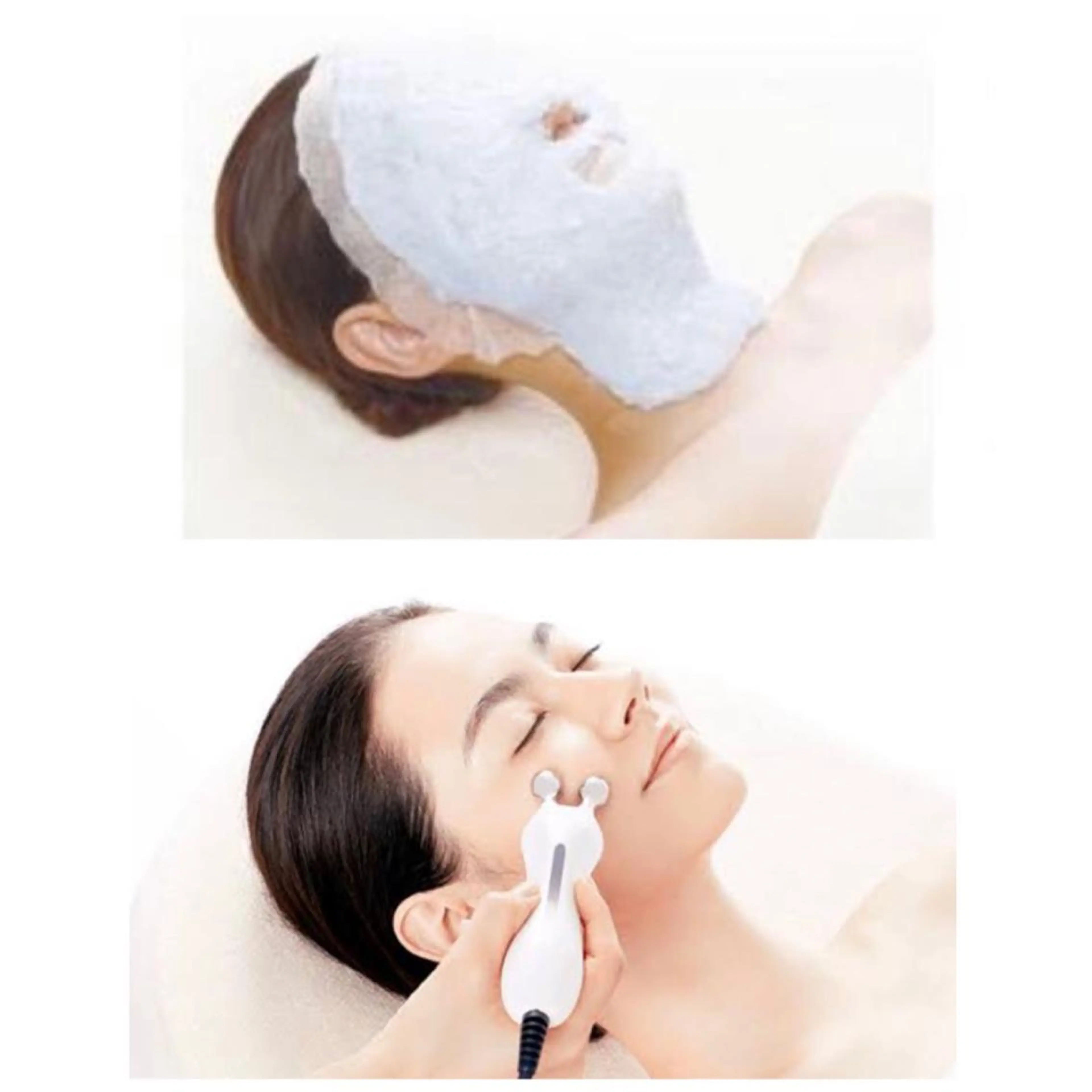 《🍀プレミアム美白エステ+最新小顔機器🍀》デコルテまで美白❣️表情筋にもアプローチ。ハリツヤUP⤴️✨の写真