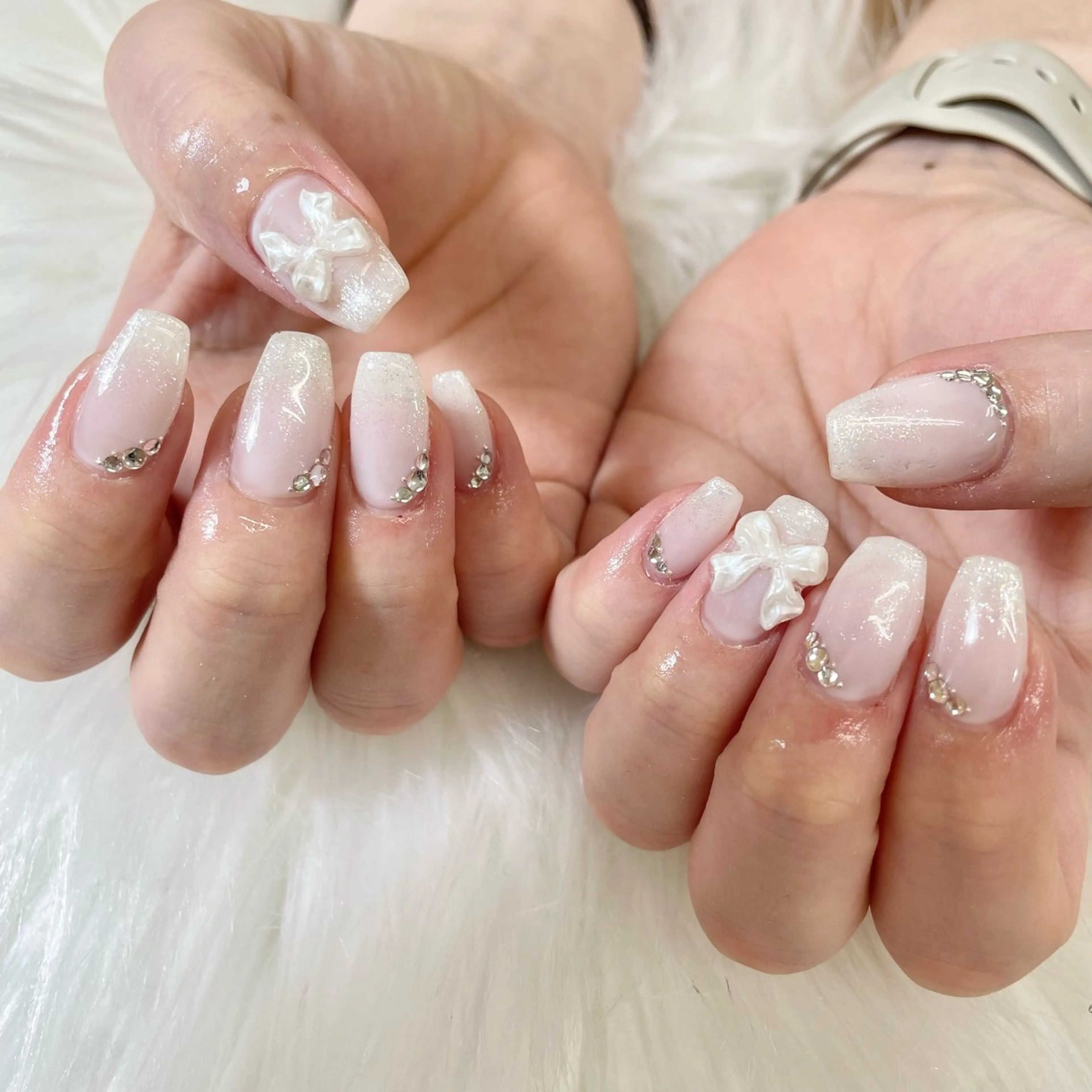 ネイル ガーリー 韓国ネイル リボン 春ネイル ワンホンネイル 🎀AYAKO 🎀中韓ネイルのネイルデザイン