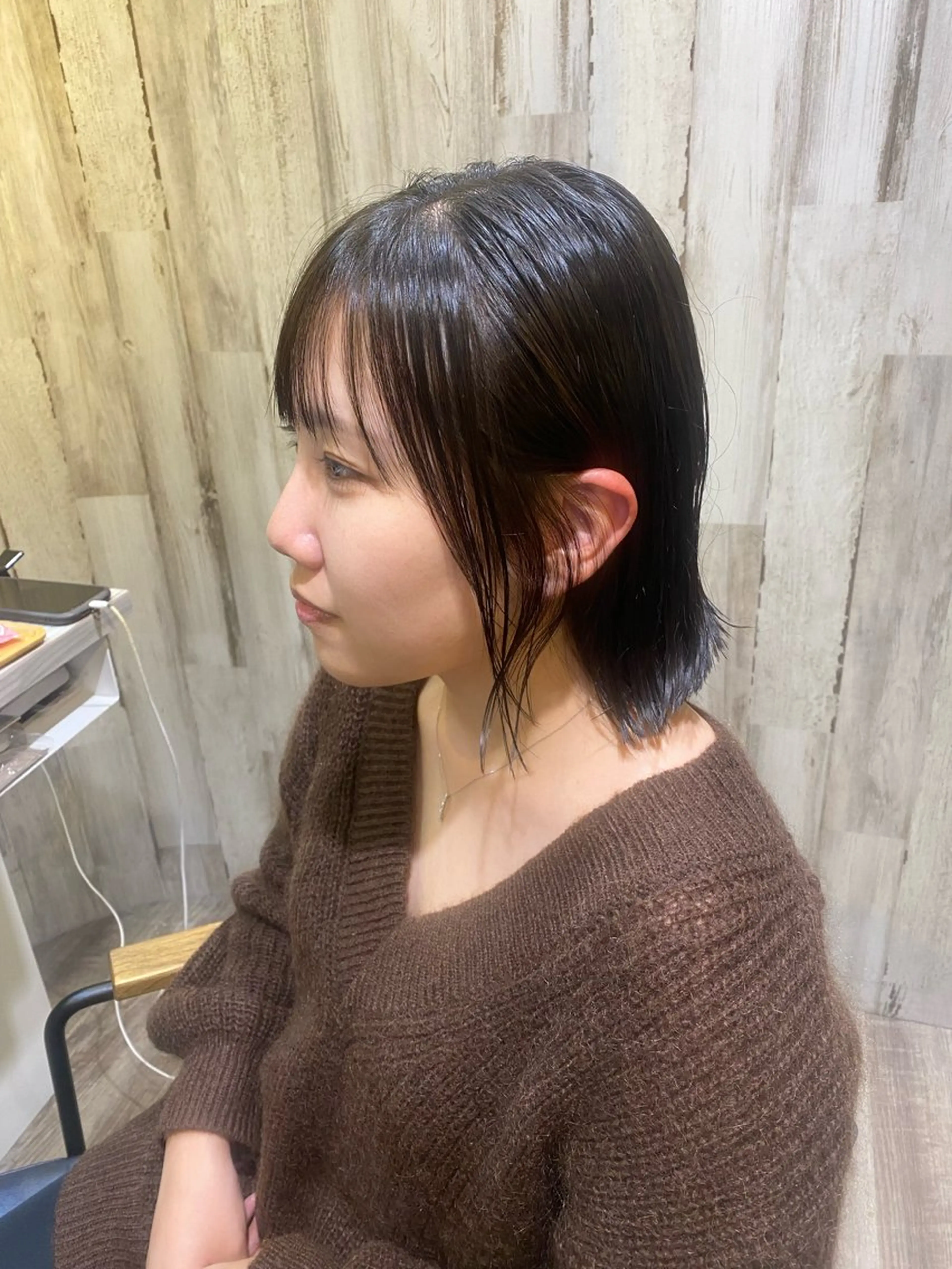 ミディアム カット ヘアカラー トリートメント 西山 恵太郎のヘアスタイル