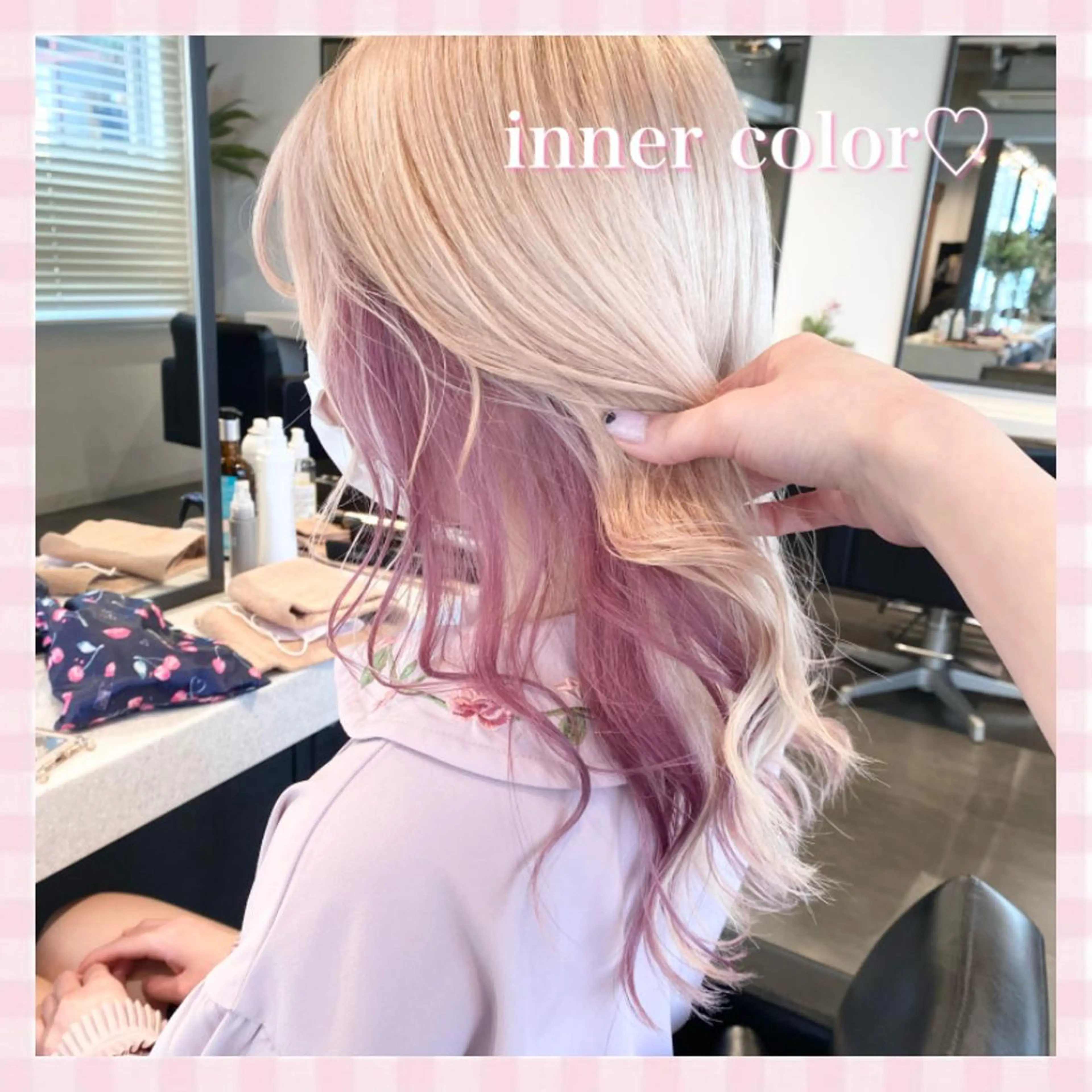 セミロング カラー 💗ガーリーヘア🎀 saki💗のヘアスタイル