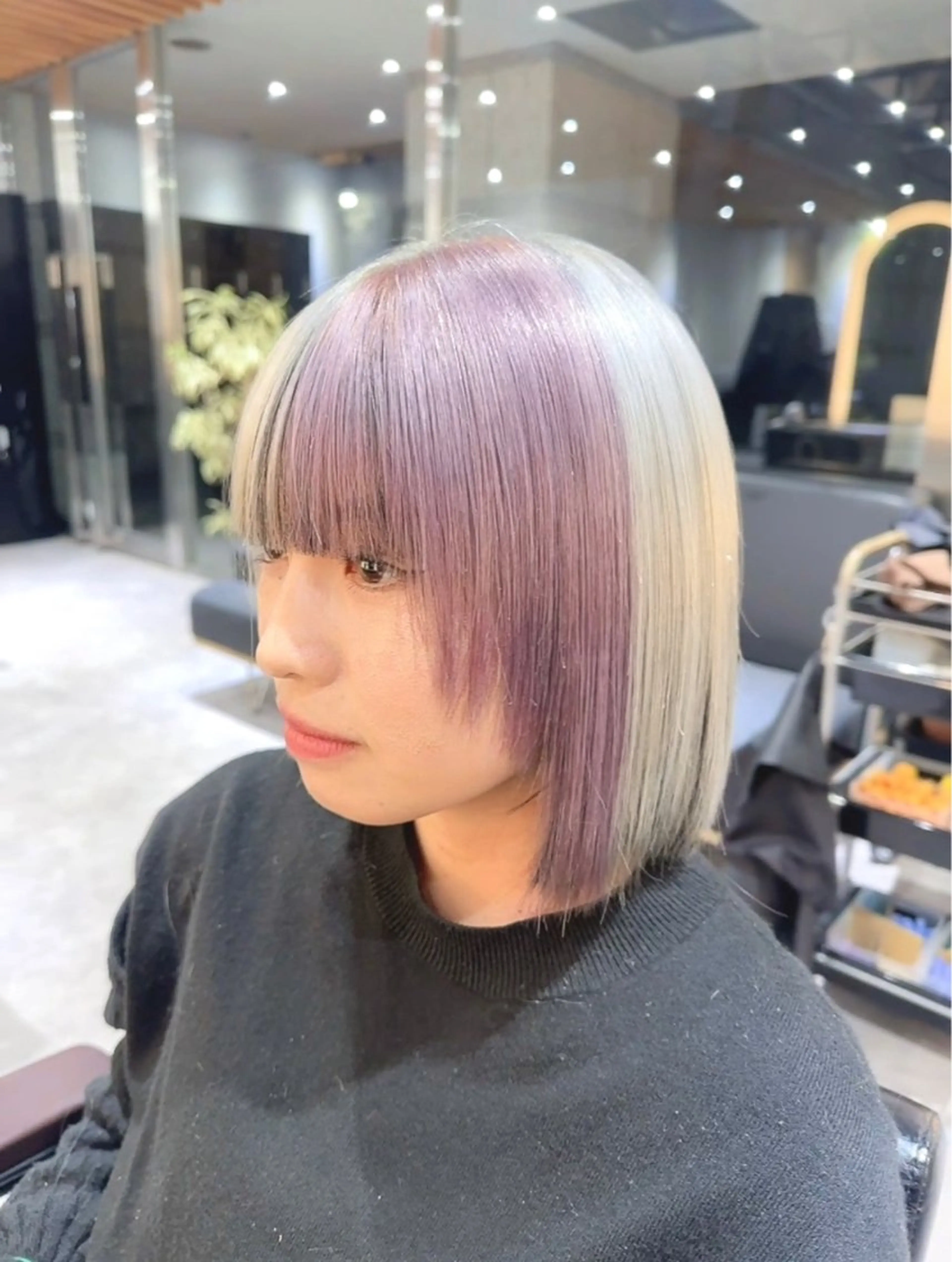 ミディアム カラー ブリーチ ケアブリーチ イヤリングカラー インナーカラー カット ヘアカラー トリートメント レイヤーカット/ ブリーチカラー/雅人のヘアスタイル