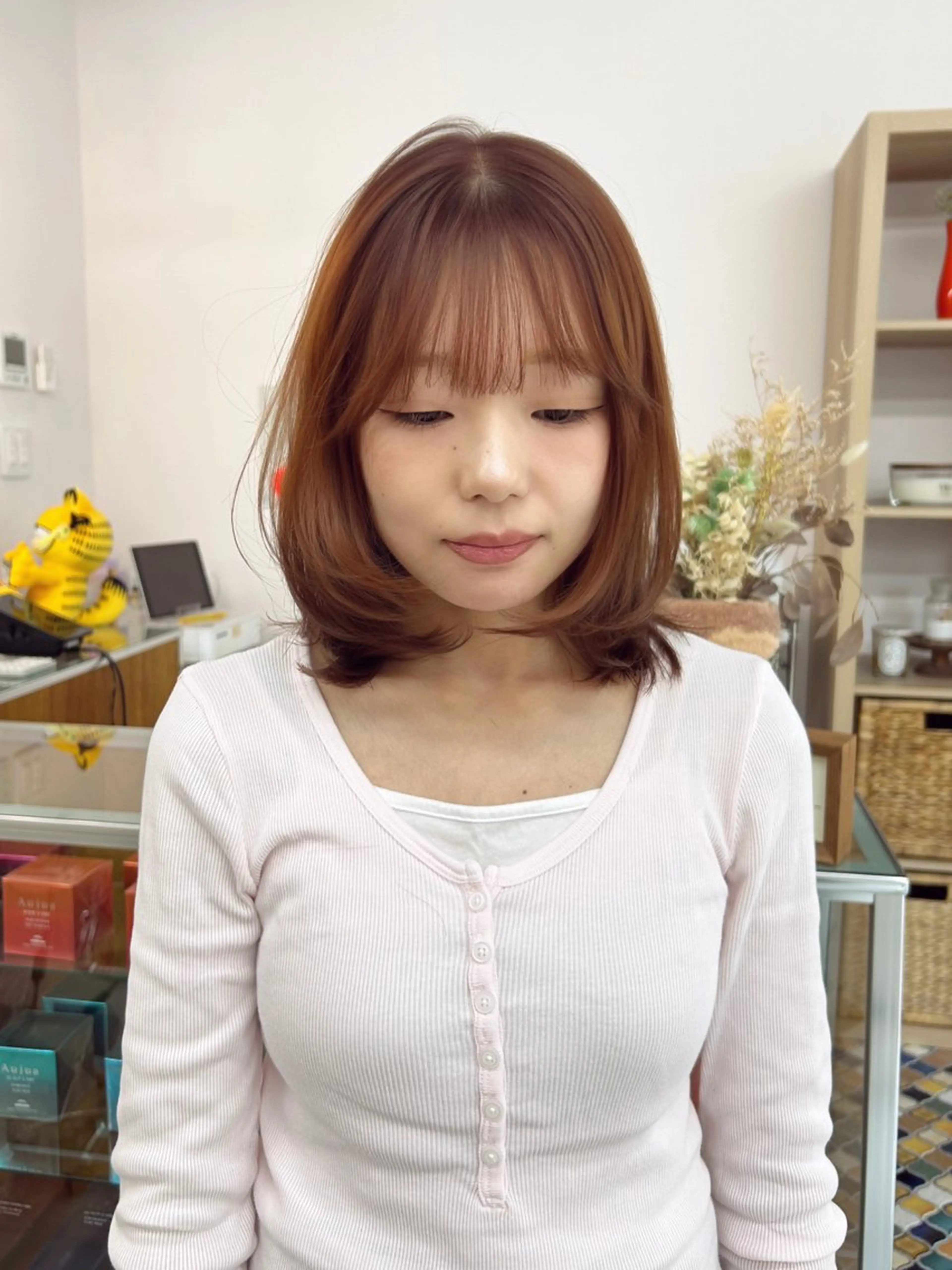 ミディアム カット ヘアカラー トリートメント ♥yelm ユウナ♥のヘアスタイル