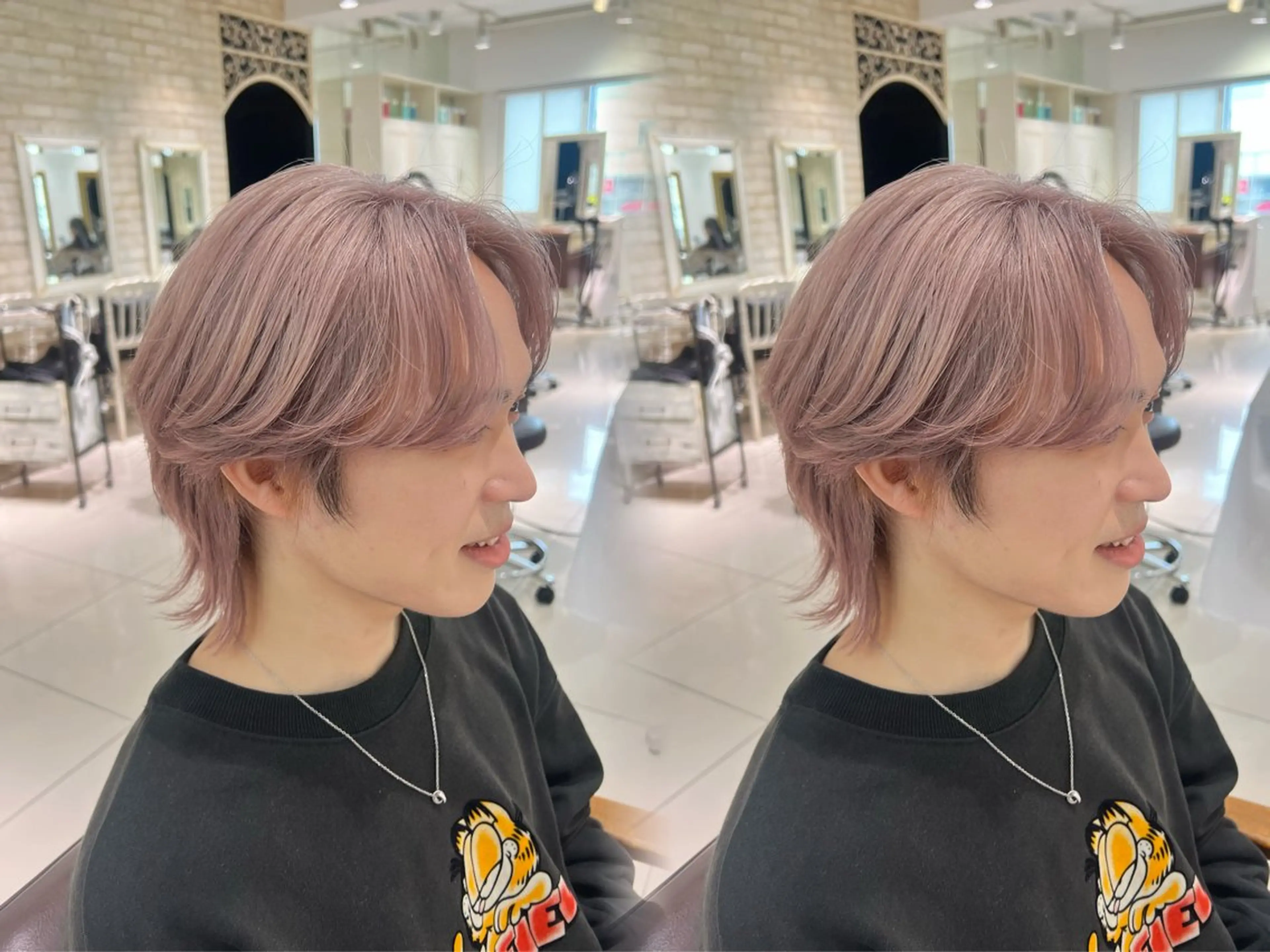 ショート カラー メンズ ハイトーンカラー 🤍🫧 長井 律のヘアスタイル