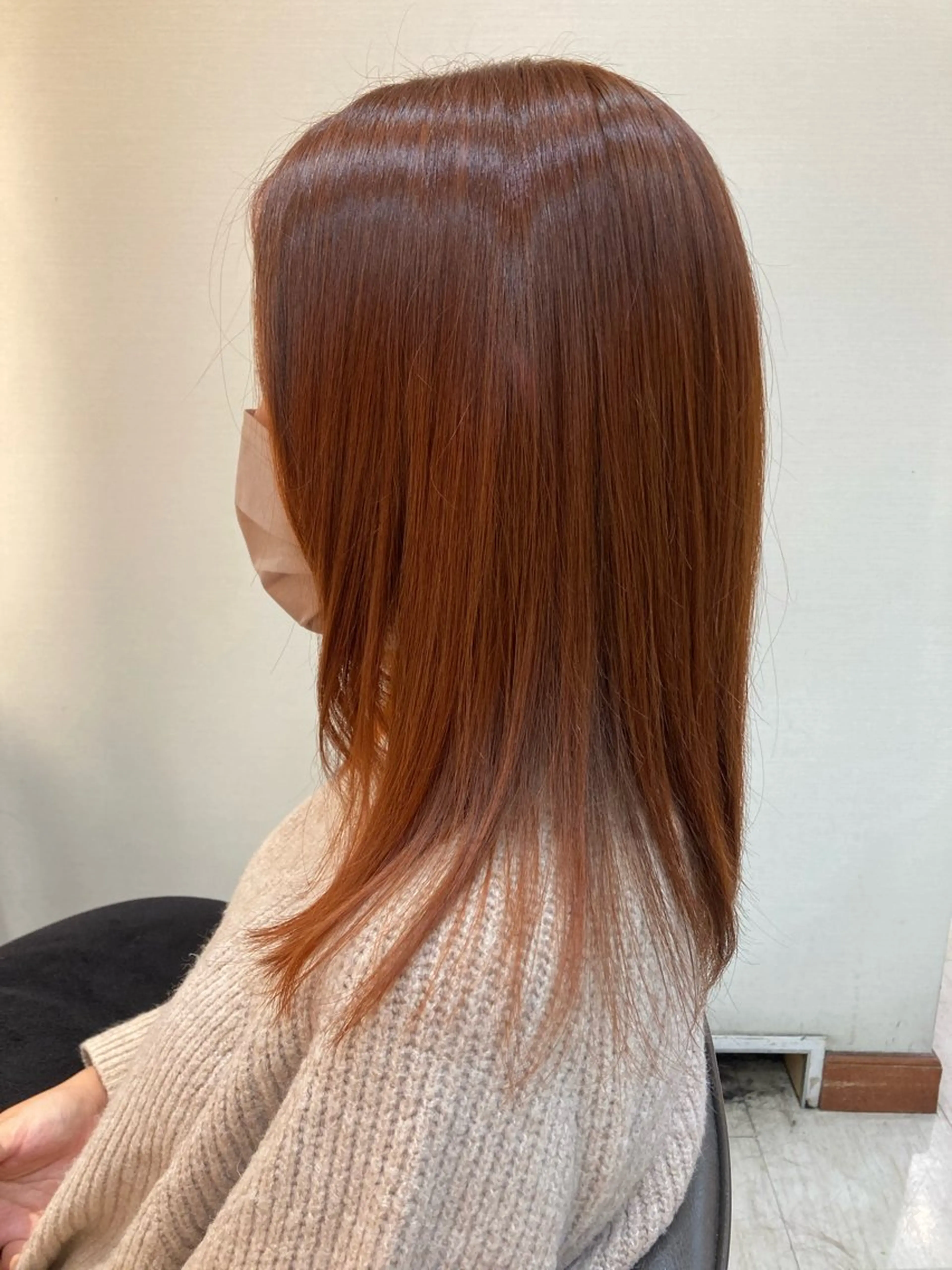 セミロング カラー ブラウンカラー オレンジ オレンジブラウン サロン・ド・ユーウ千石店所属・JINNO 〈文京区〉のヘアスタイル
