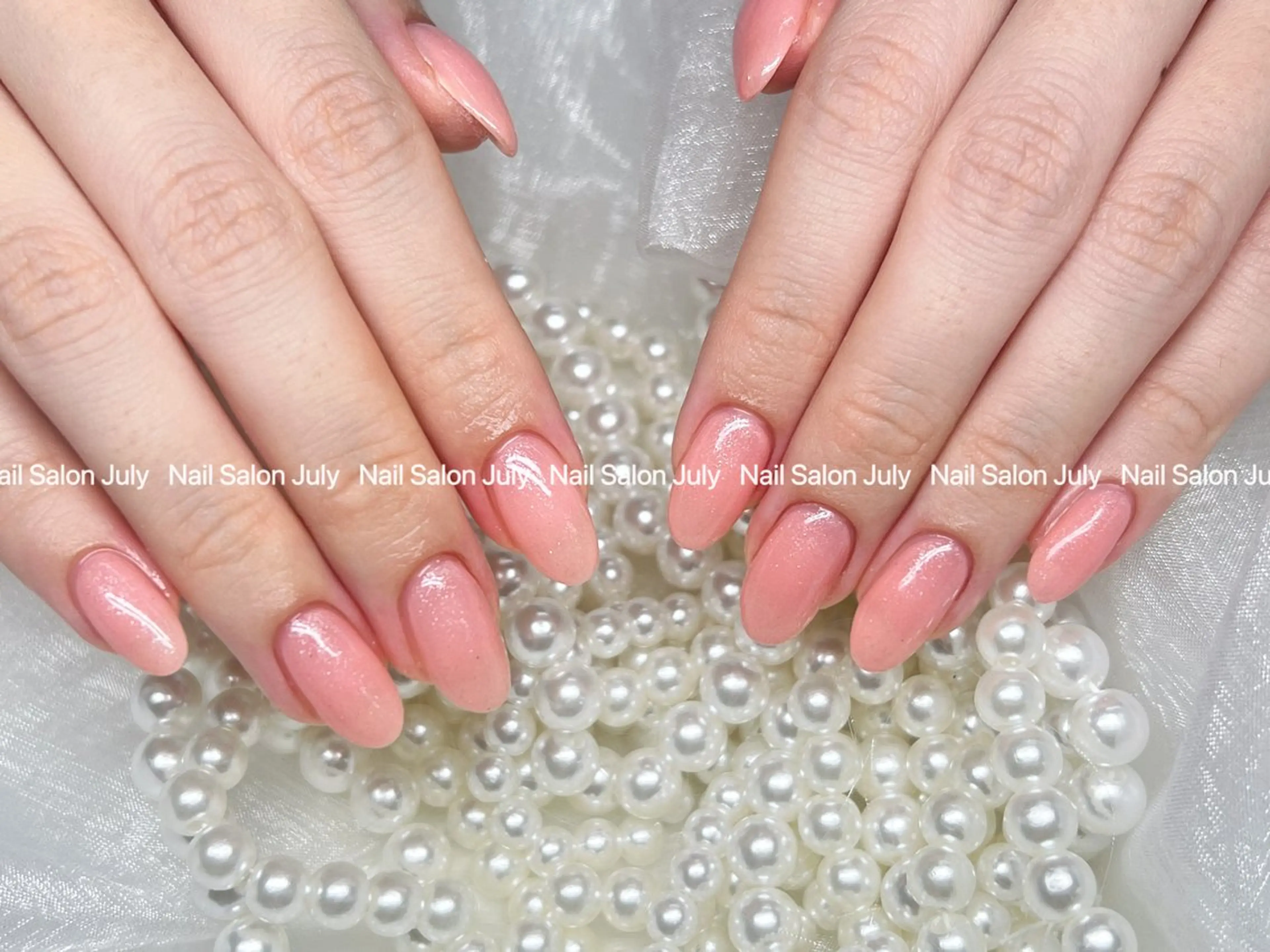 ネイル アートネイル オーロラネイル ジェルネイル ガーリー キラキラネイル ハンドネイル July モモのネイルデザイン