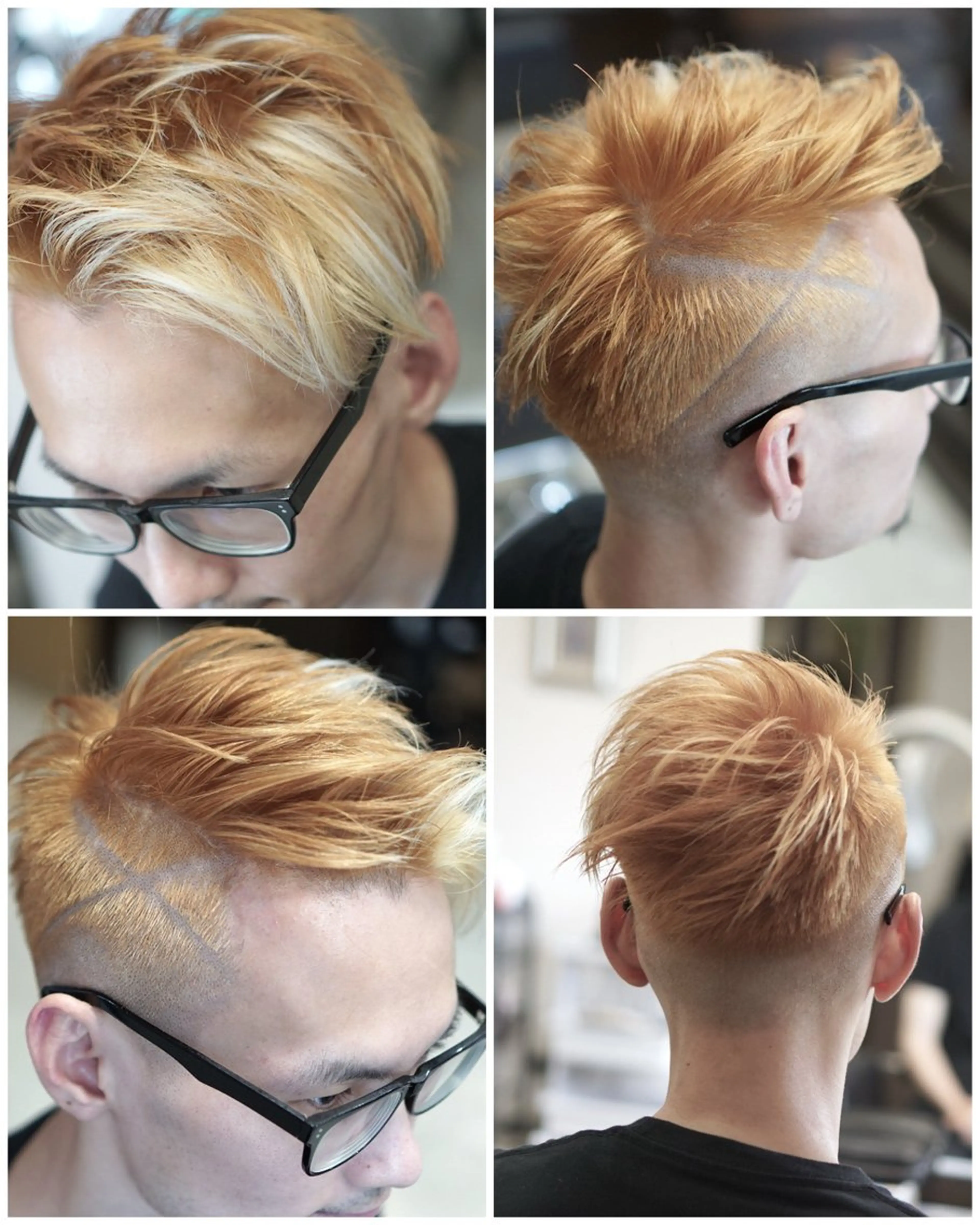 ショート カラー メンズ アップバング メンズブリーチ フェードカット メンズハイライト モヒカン 中島 剛のヘアスタイル