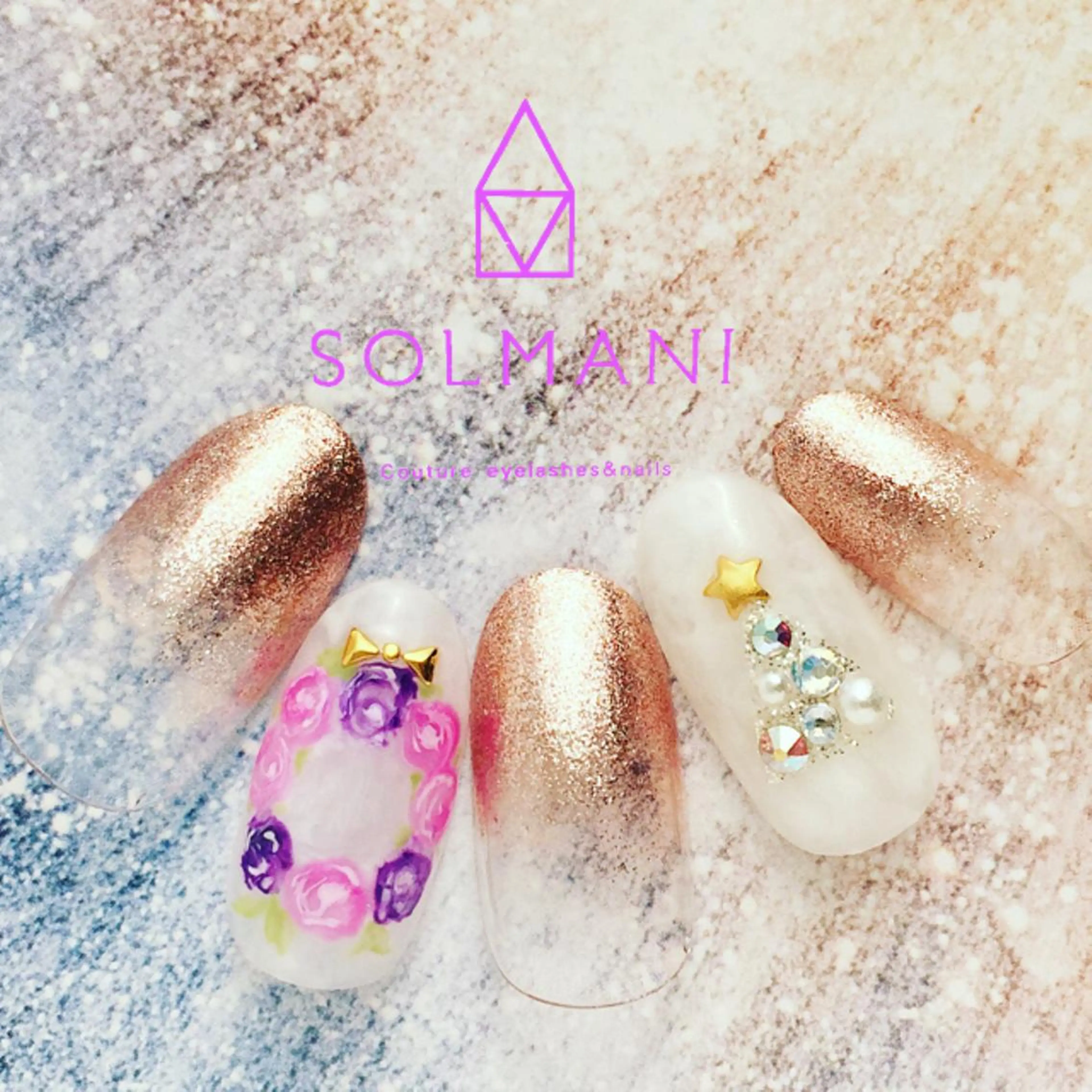 ネイル 冬ネイル クリスマス SOLMANI 予約担当のネイルデザイン