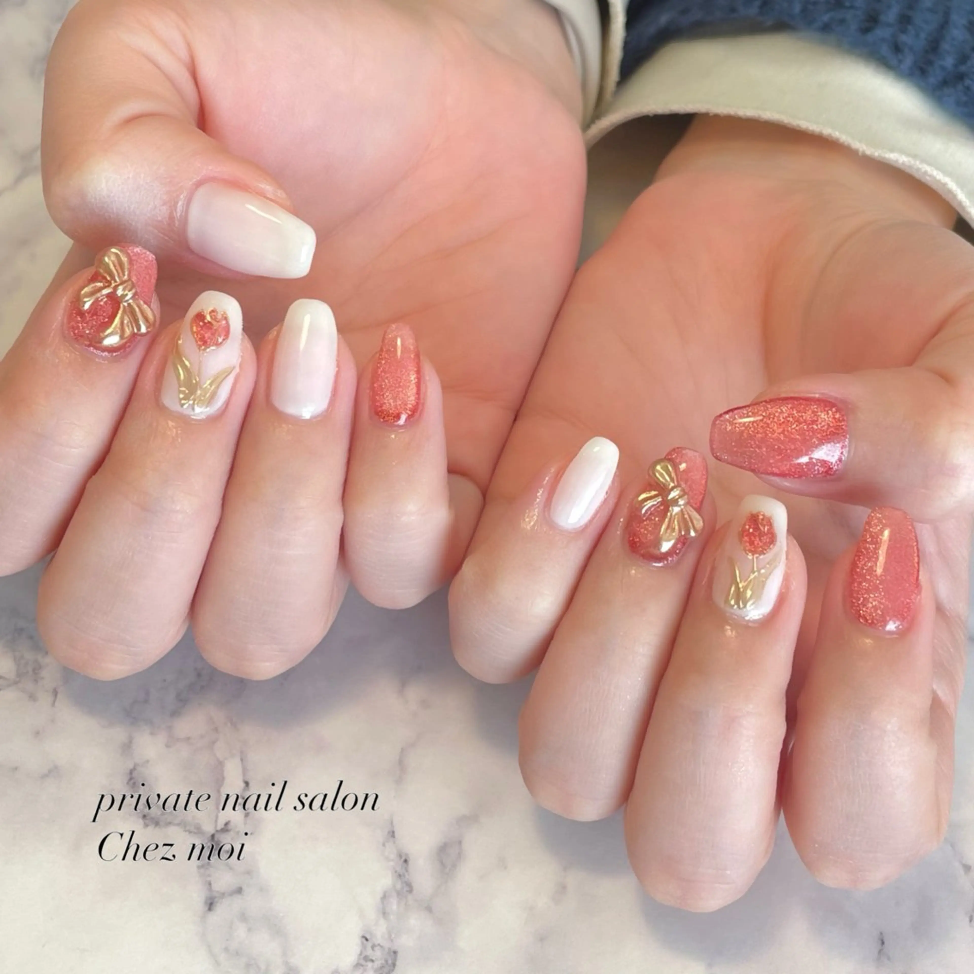 ネイル リボン KOMINE TOMOKOのネイルデザイン