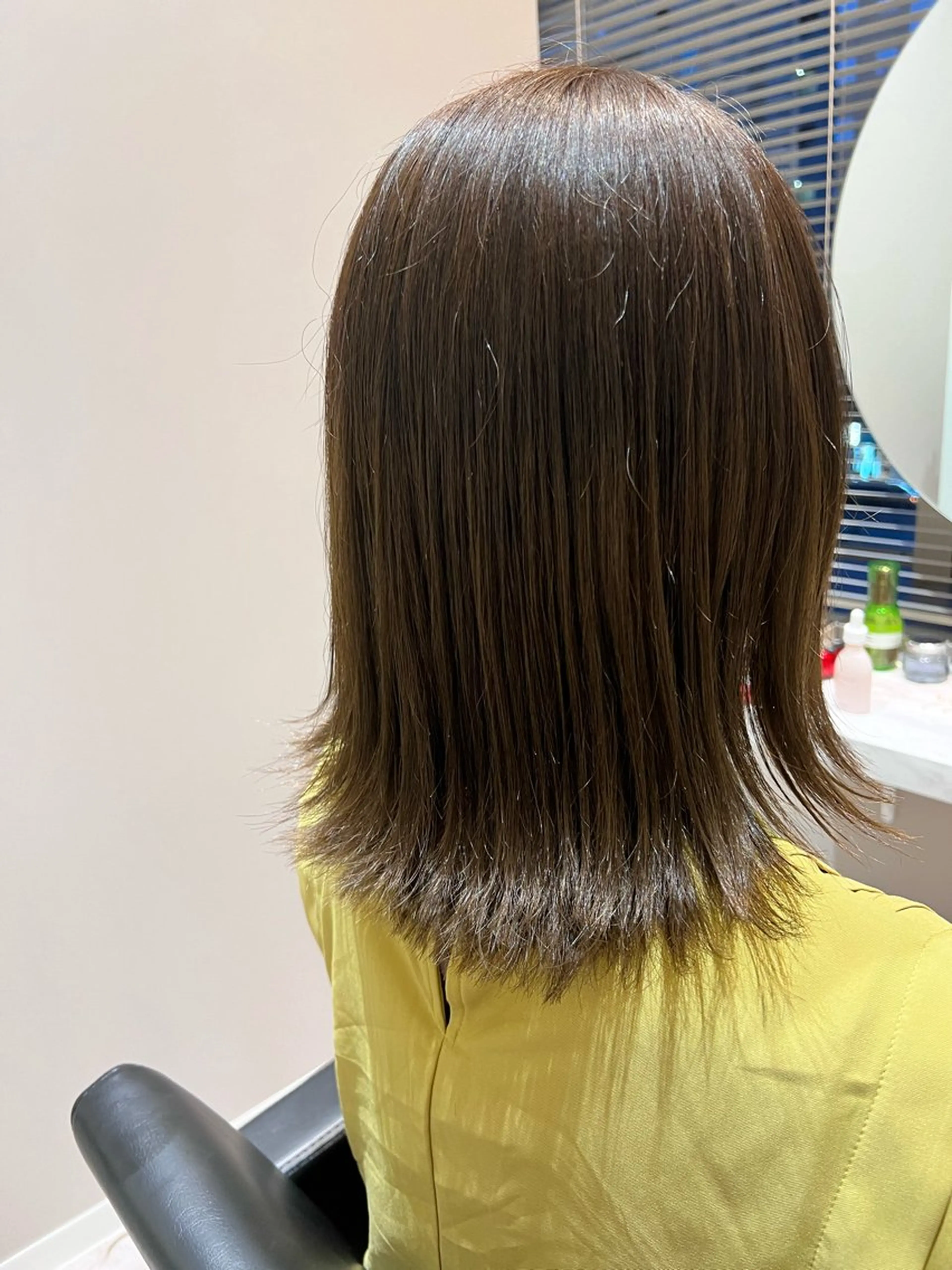 ミディアム カット ヘアカラー トリートメント ヘッドスパ 朝楽スタイル🌼 千晶のヘアスタイル