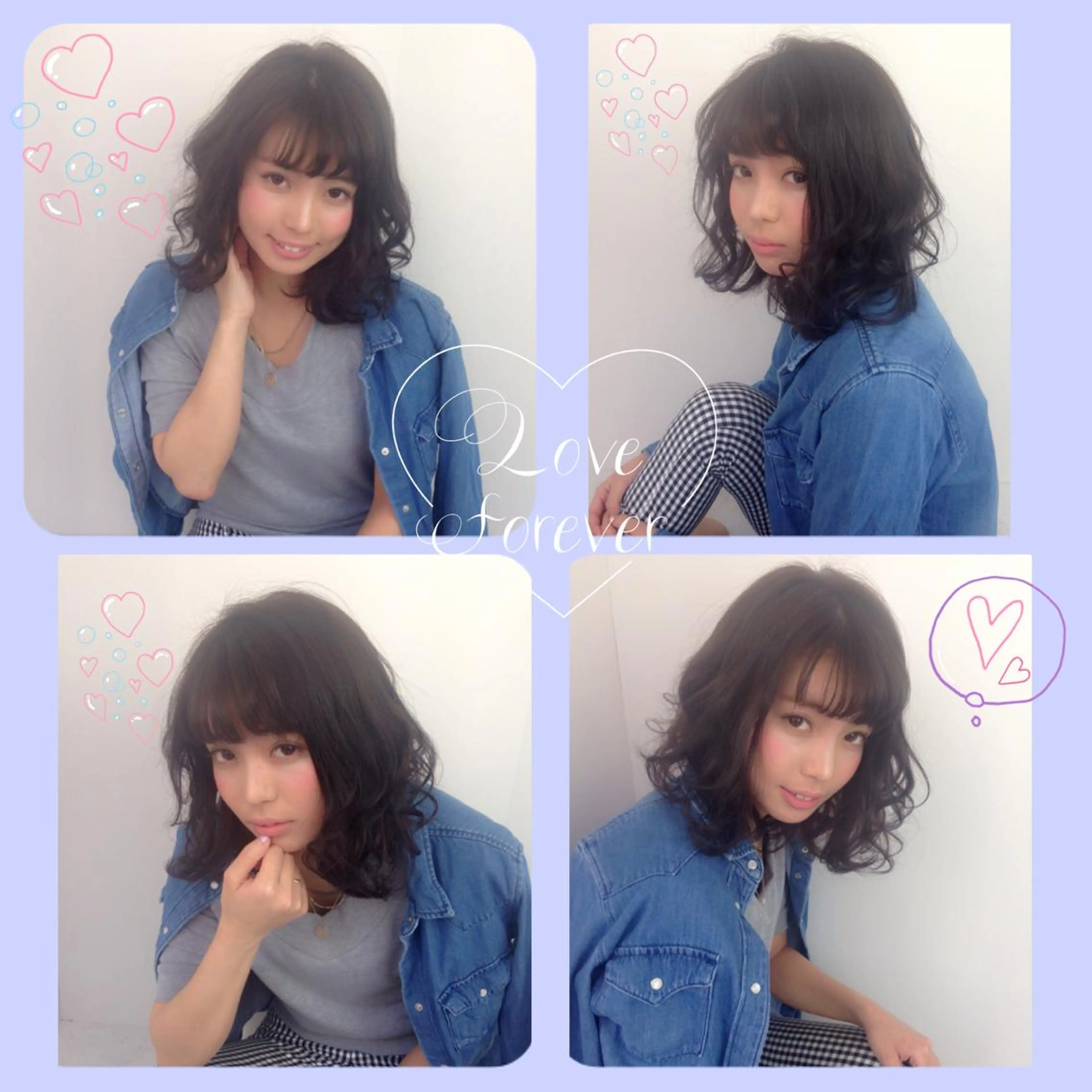 ミディアム カラー パーマ ミディアムパーマ アッシュ ダークアッシュ 韓国ヘア得意❤︎森澤 悠佳のヘアスタイル