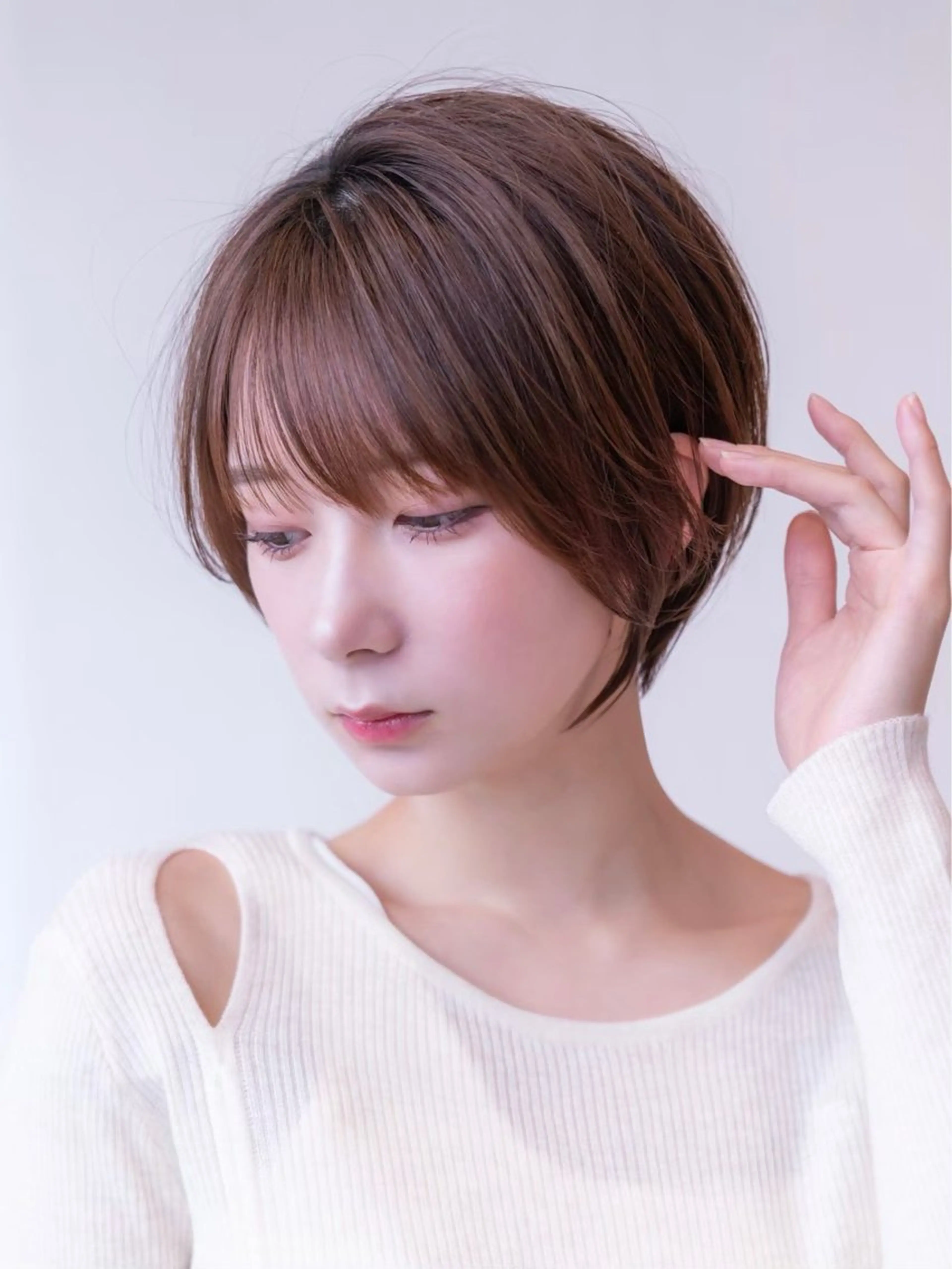 ショート カラー ショートボブ ショートレイヤー ハンサムショート 丸みショート ボブ カット ヘアカラー トリートメント 田中航平/渋谷ボブ/ レイヤーボブのヘアスタイル