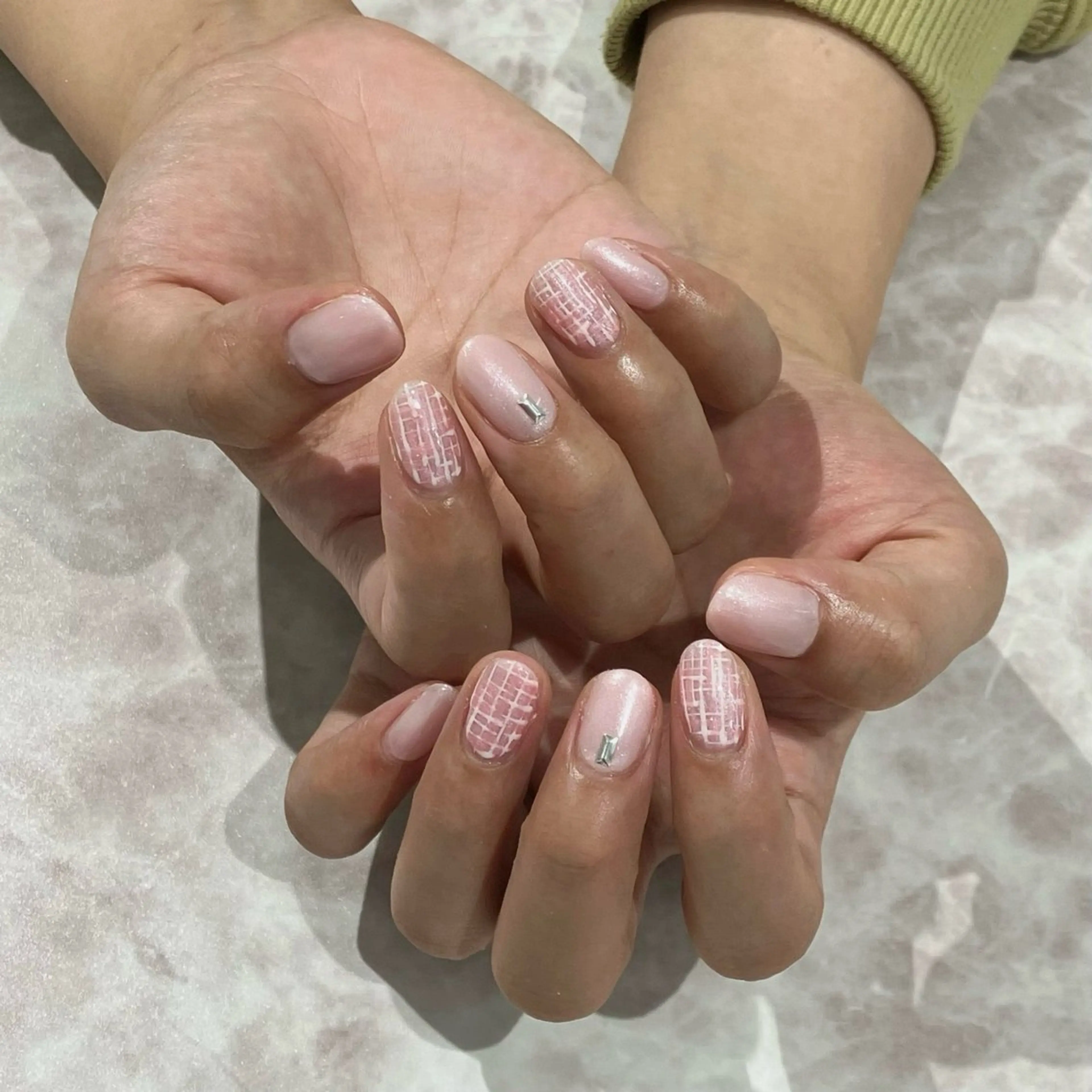 ネイル ツイードネイル はあとねいる筑紫口店 wakakoのネイルデザイン