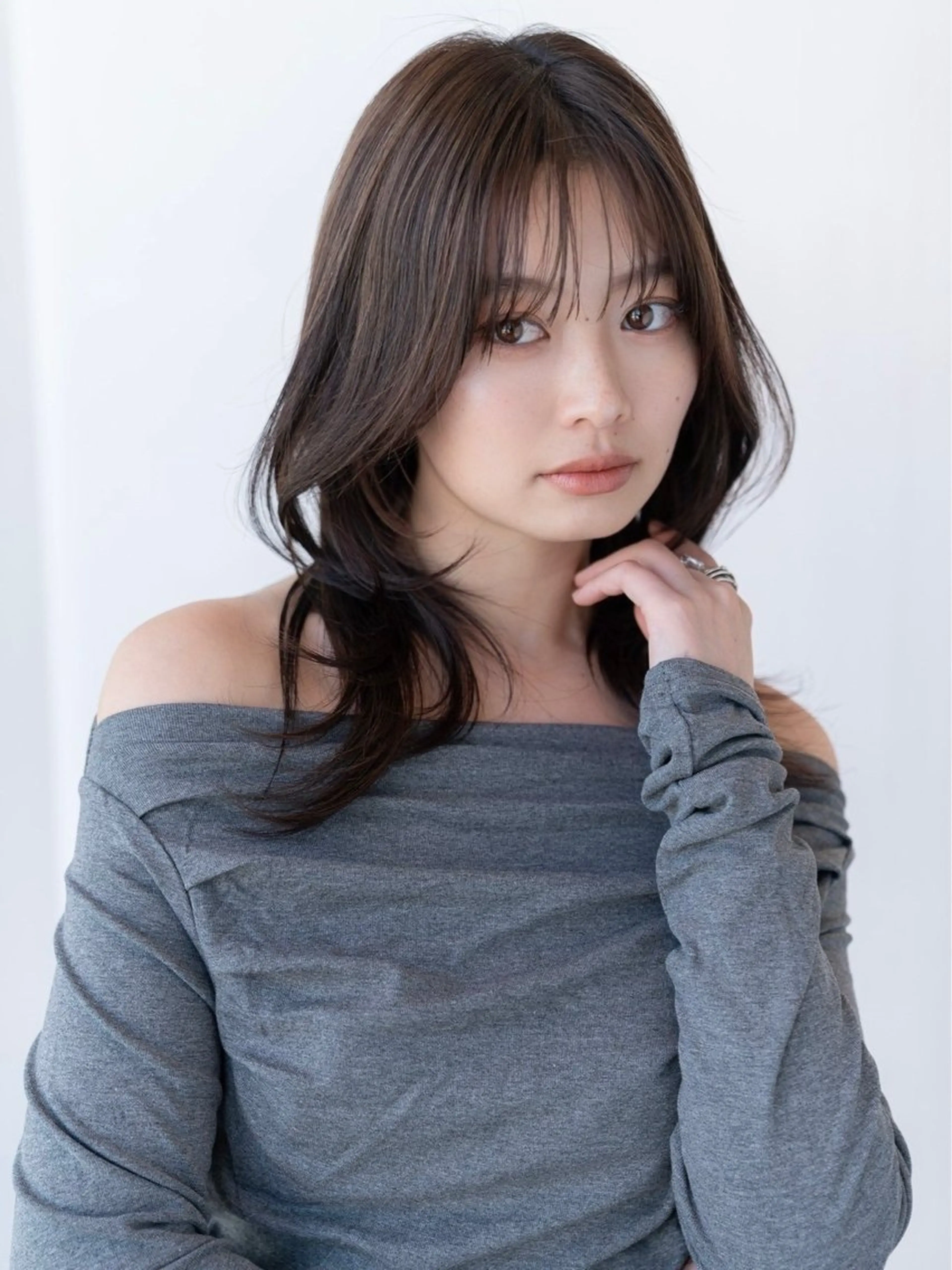 ミディアム カラー 渋谷/レイヤーボブ・ 韓国ボブ特化/楓のヘアスタイル